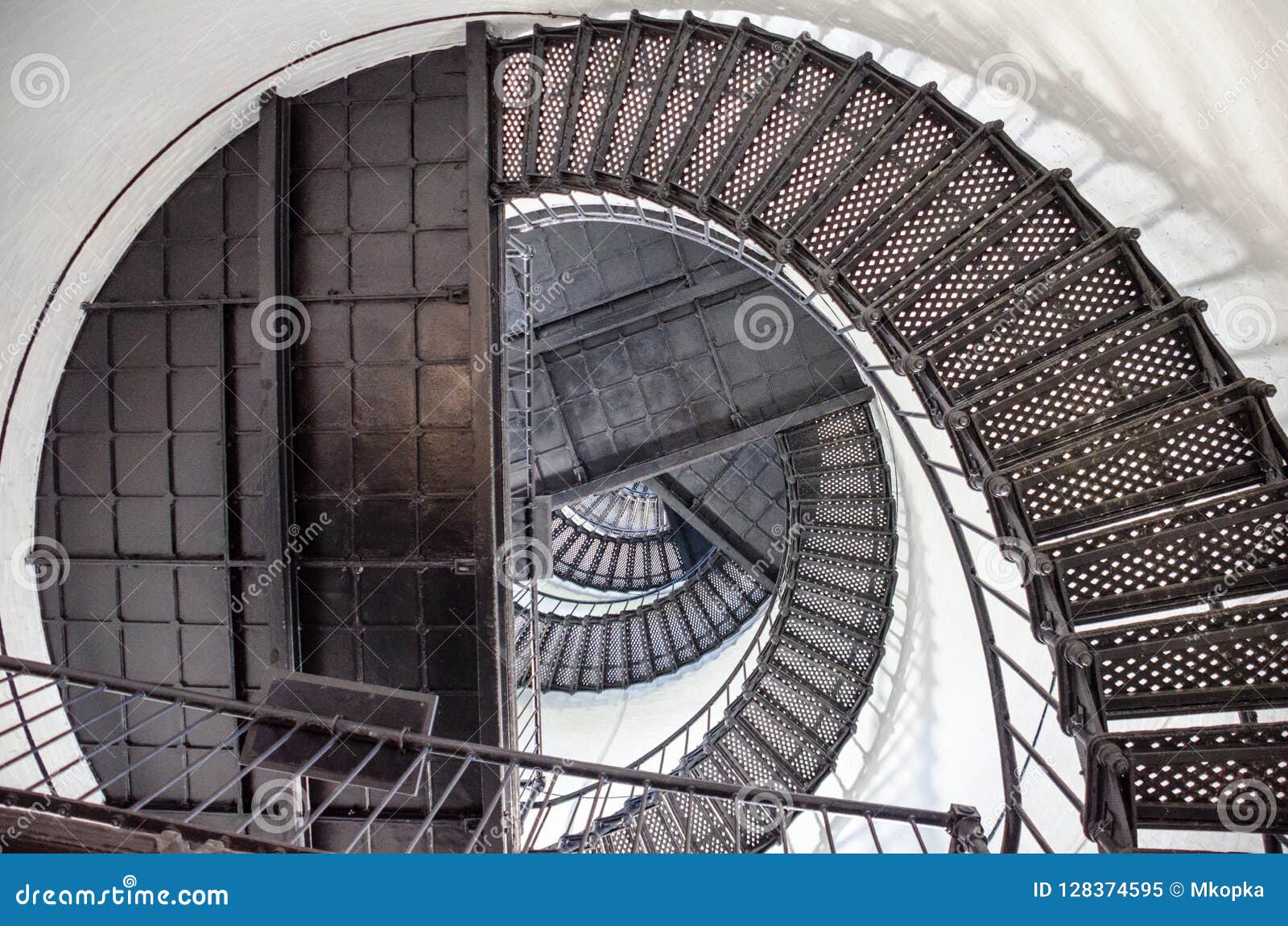 spiral staircase inside the hunting island lighthouse in south carolina