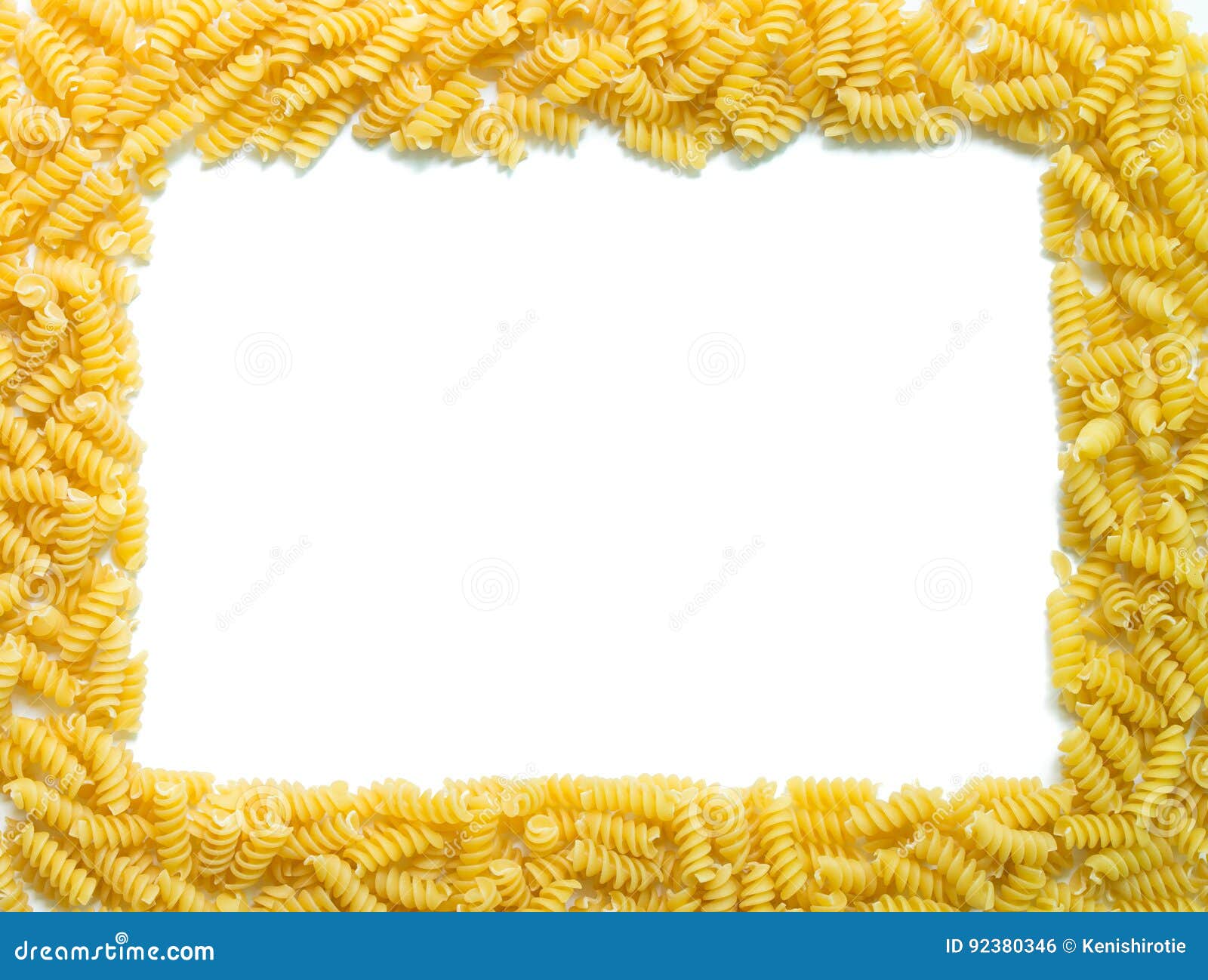 Spirals pasta border stock photo. Image of menu, italian 92380346