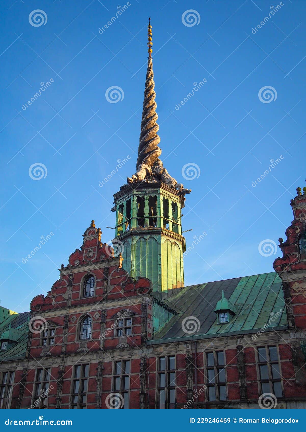 Spire of Borsen Building. Copenhagen, Denmark Stock Image - Image of ...