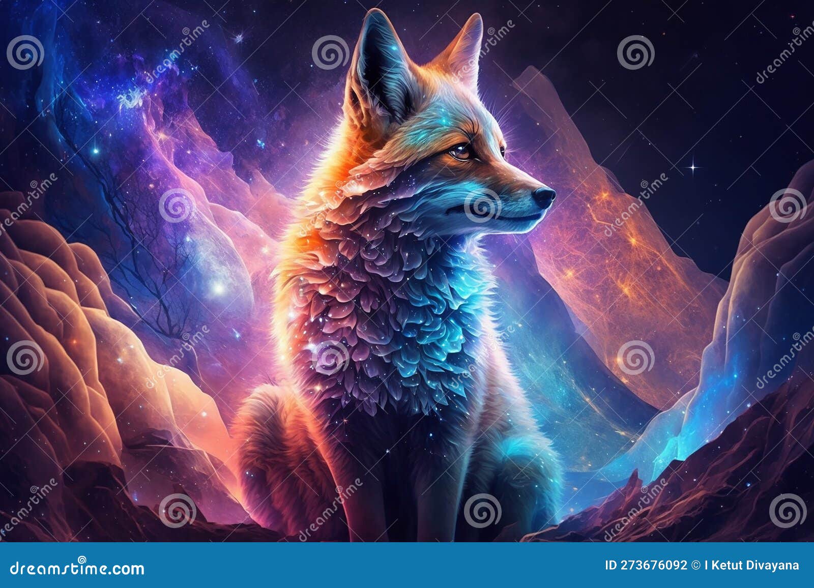 spirit animal - fox. generative ai.