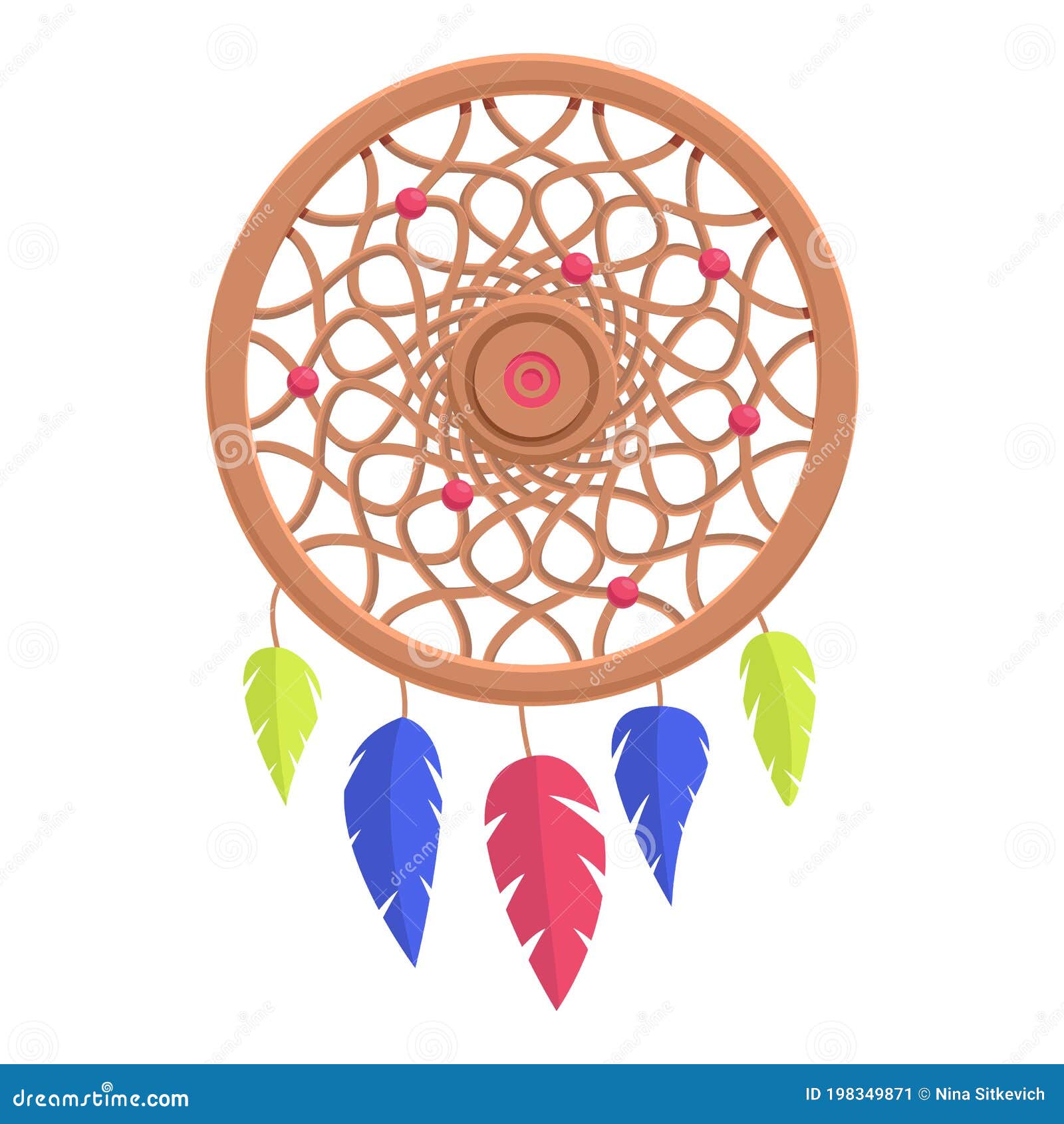 Colorful dream catcher icon cartoon style Vector Image