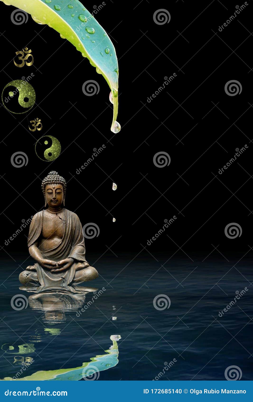 Image of Buddha Head Black Statue In A Meditation State With Closed Eyes  Isolated On Black Background. Spiritual Meditating Background With Copy  Space Text.-HW781051-Picxy