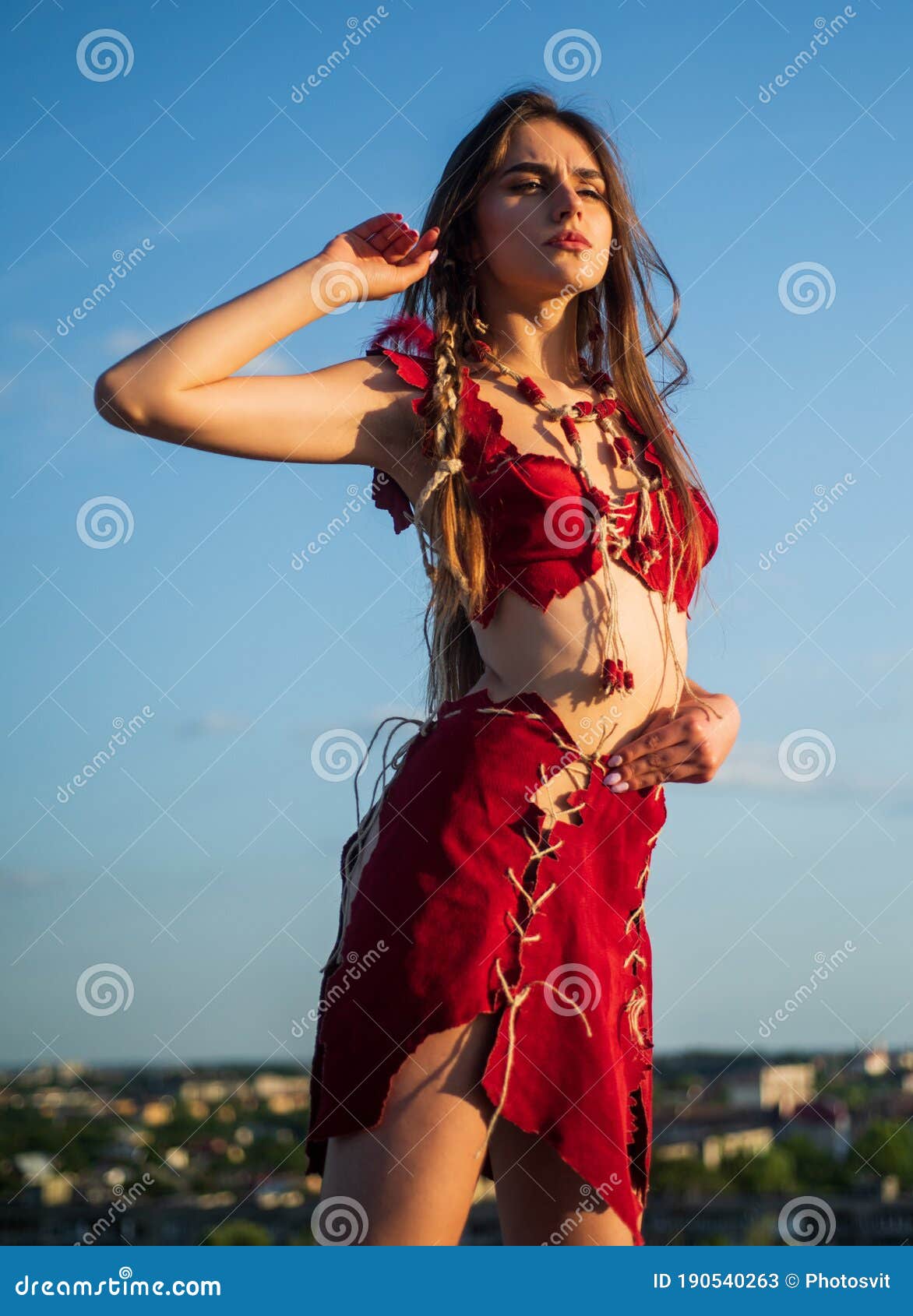https://thumbs.dreamstime.com/z/spiritual-development-woman-wear-leather-clothes-sky-background-ethnic-tribal-concept-sexy-girl-tribal-clothing-tribal-culture-190540263.jpg