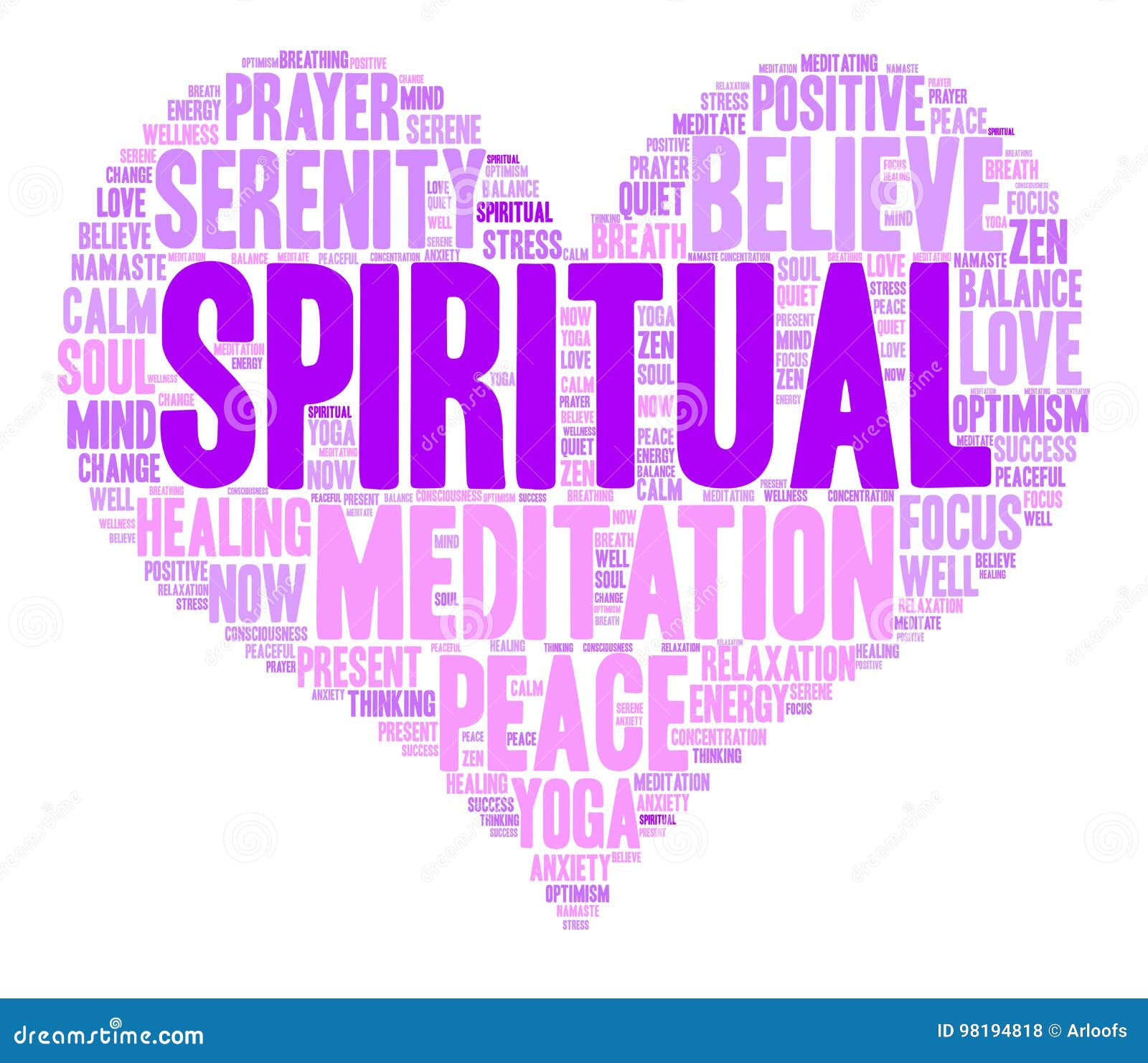 Spiritual Word Cloud stock illustration. Illustration of stress 98194818