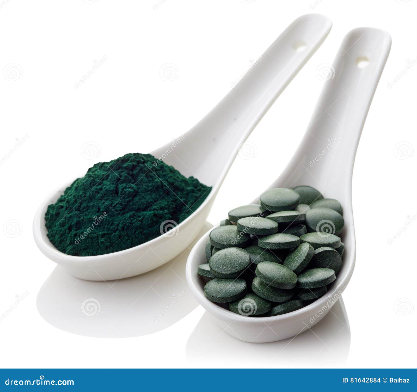 Spirulina Algae Powder and Tablets Stock Photo Image of food, plant