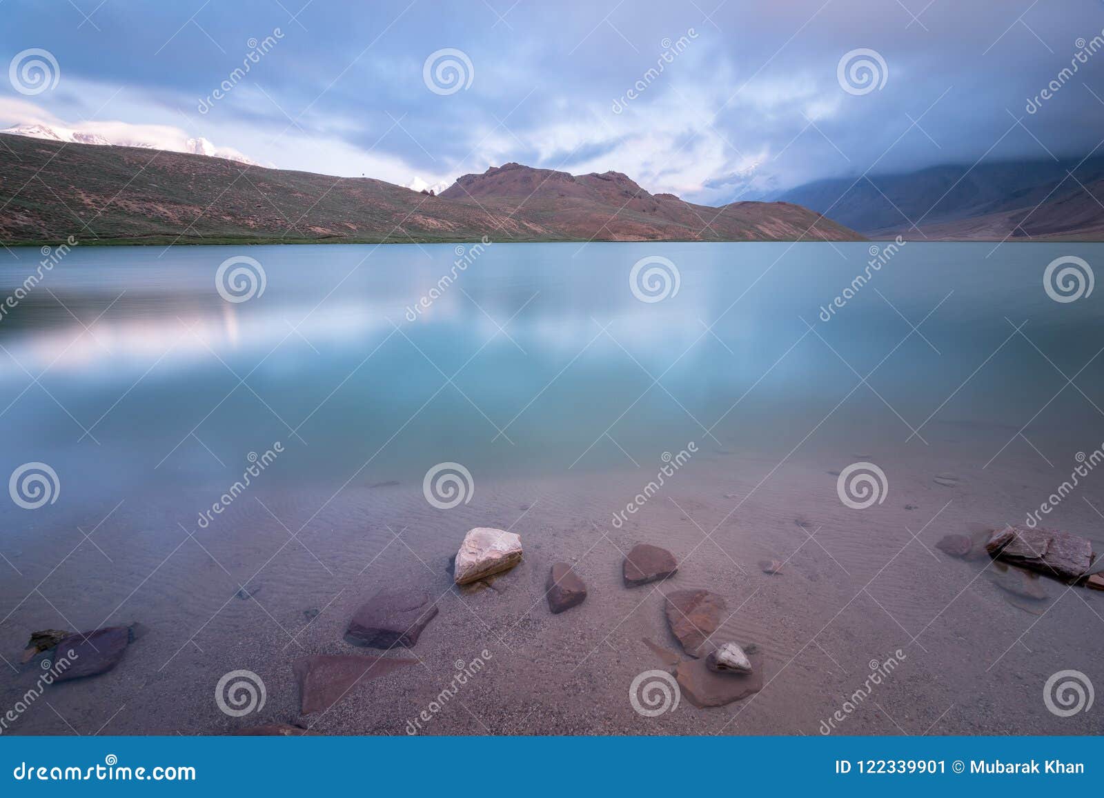 chandratal lake - landscape of lahul and spiti, himachal pradesh, india