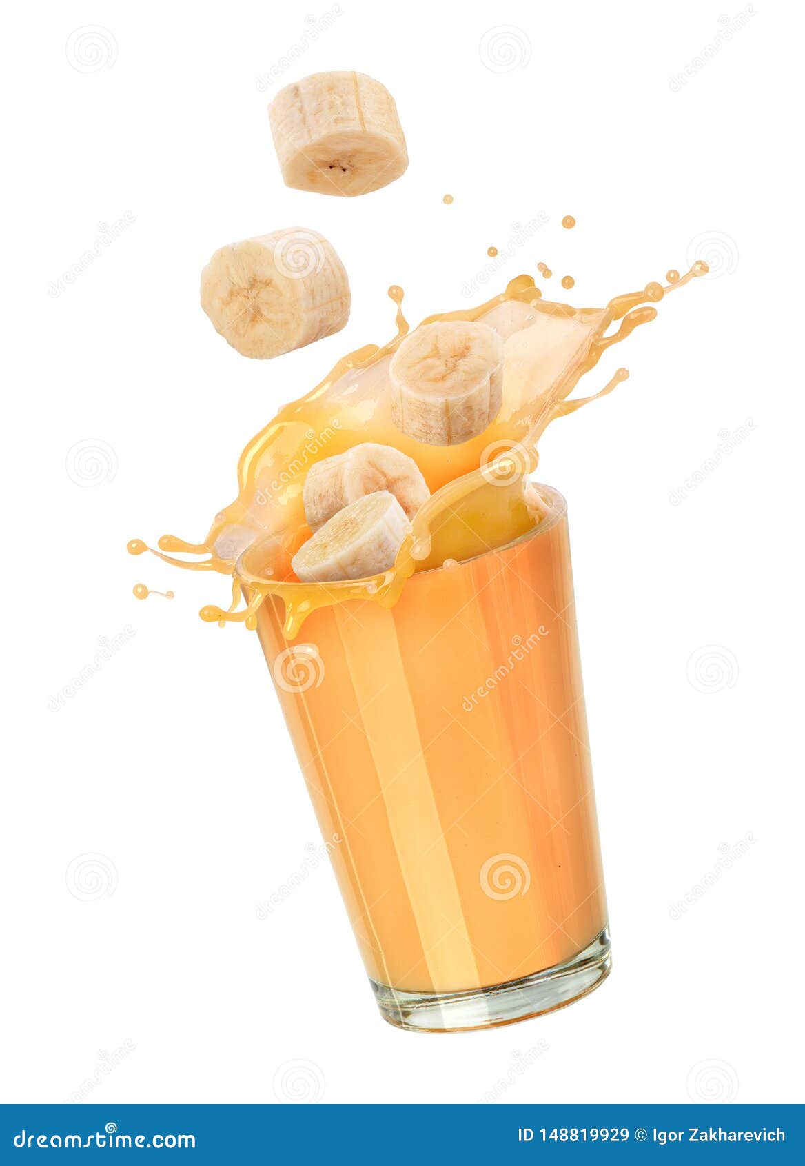 Splash of Banana Juice in a Glass Beaker Stock Image Image of banana