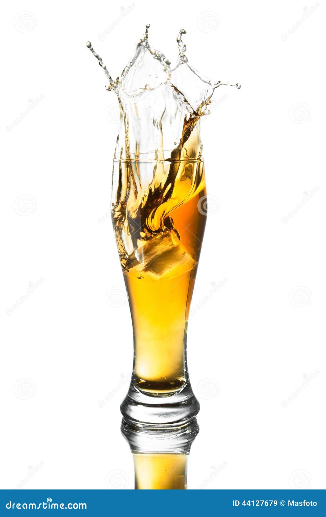 Splash Beer In Glass Stock Photo Image 44127679