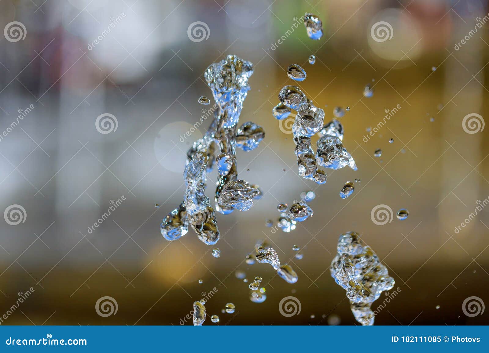 Splash of Crystalline Water on a Fountain Stock Image Image of