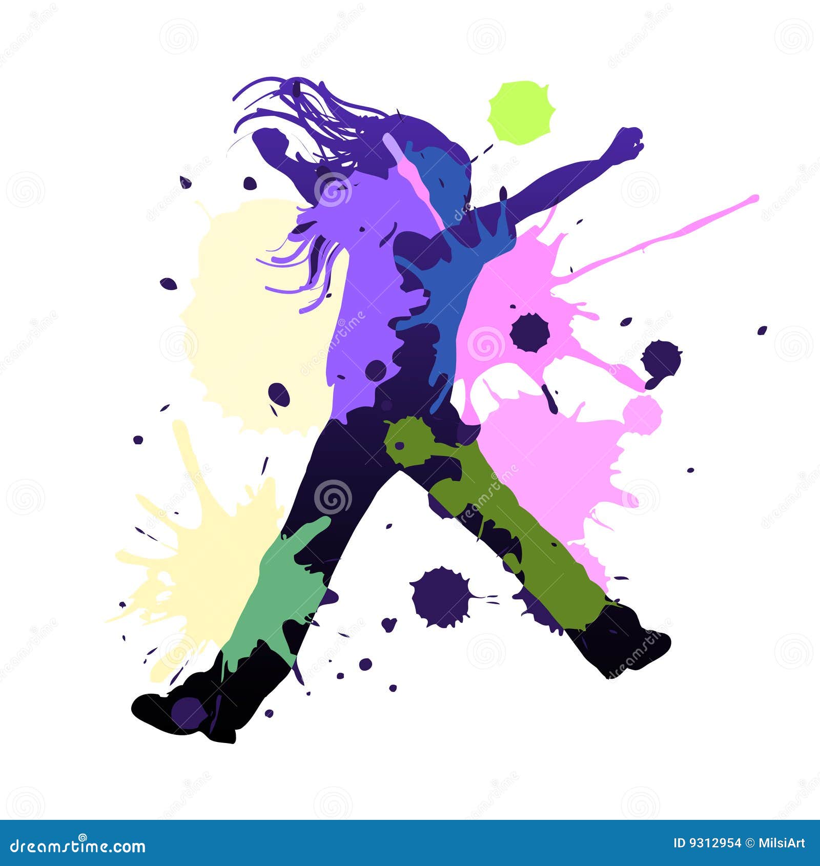 Splash dance stock vector. Illustration of party, girl - 9312954