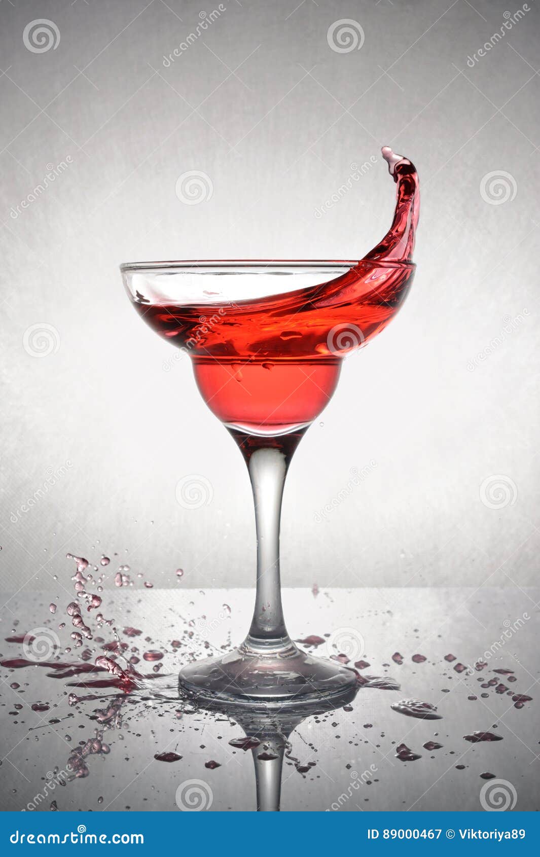 Splash In Glass Of A Pink Alcoholic Cocktail Drink Stock Image Image
