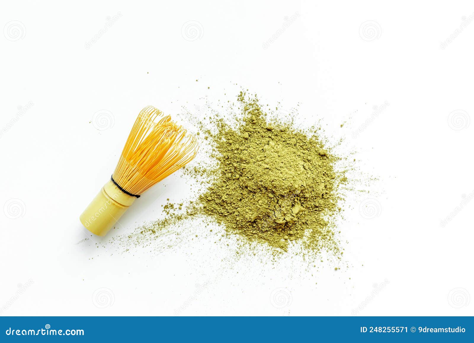 Splash of Matcha Tea Powder on White Background Stock Image Image of