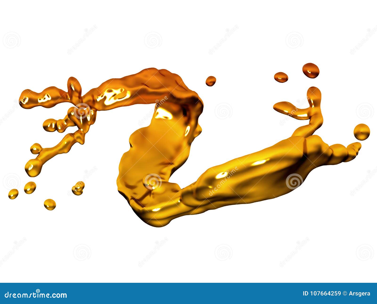 Splash of Melted Gold with Drops Stock Illustration Illustration of