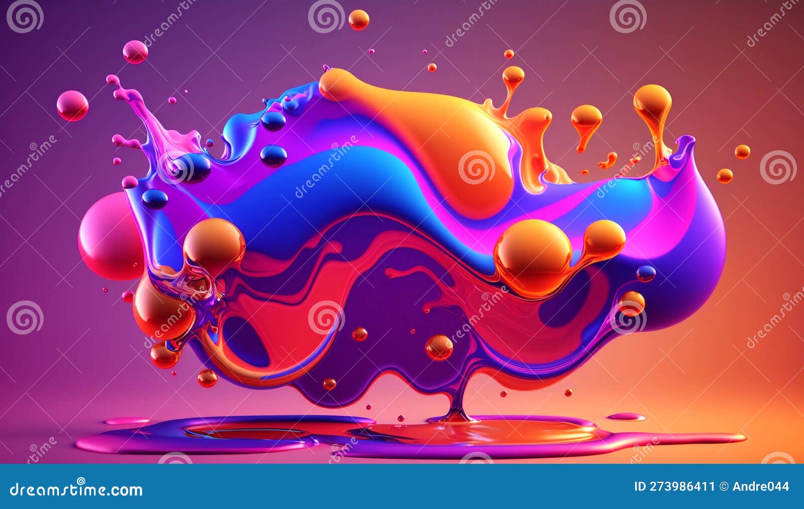 Splash of Red, Green and Blue Paint. Generated AI Stock Illustration
