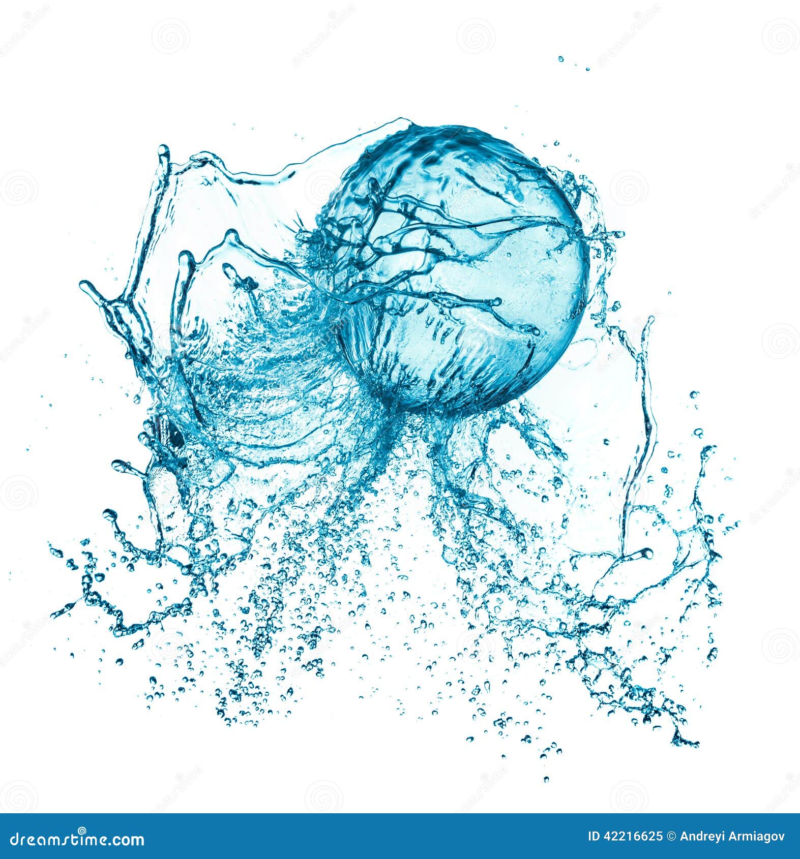 Splash water ball isolated stock image. Image of clear 42216625