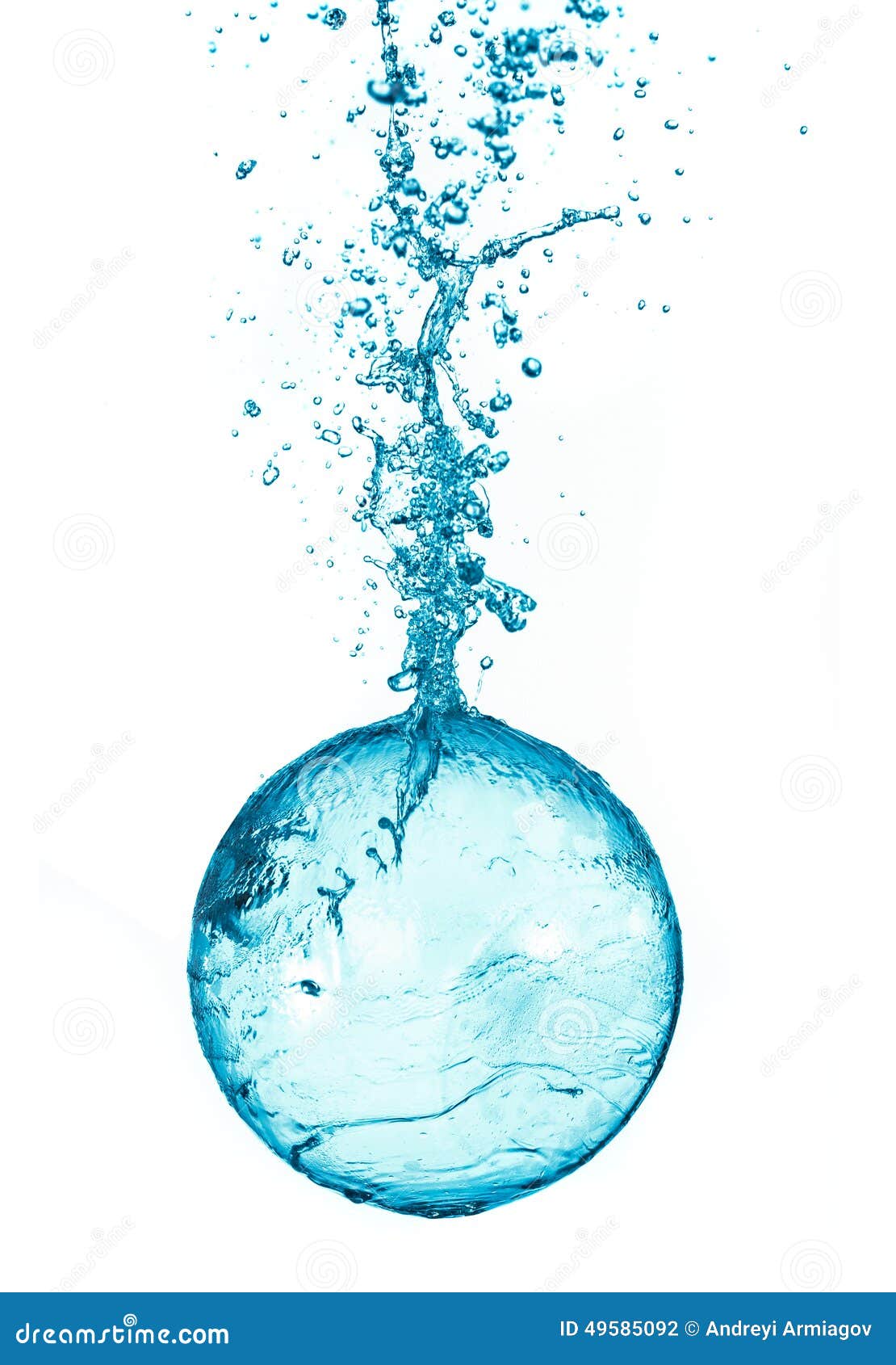 Splash water ball isolated stock photo. Image of abstract 49585092