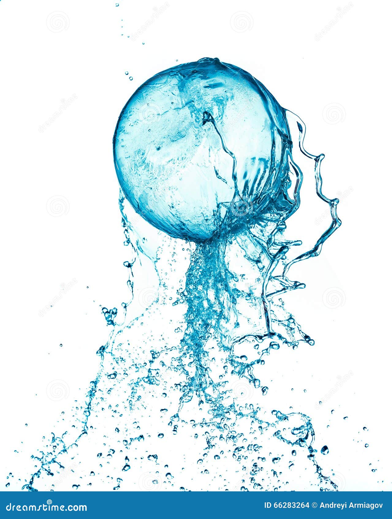 Splash water ball isolated stock photo. Image of abstract 66283264