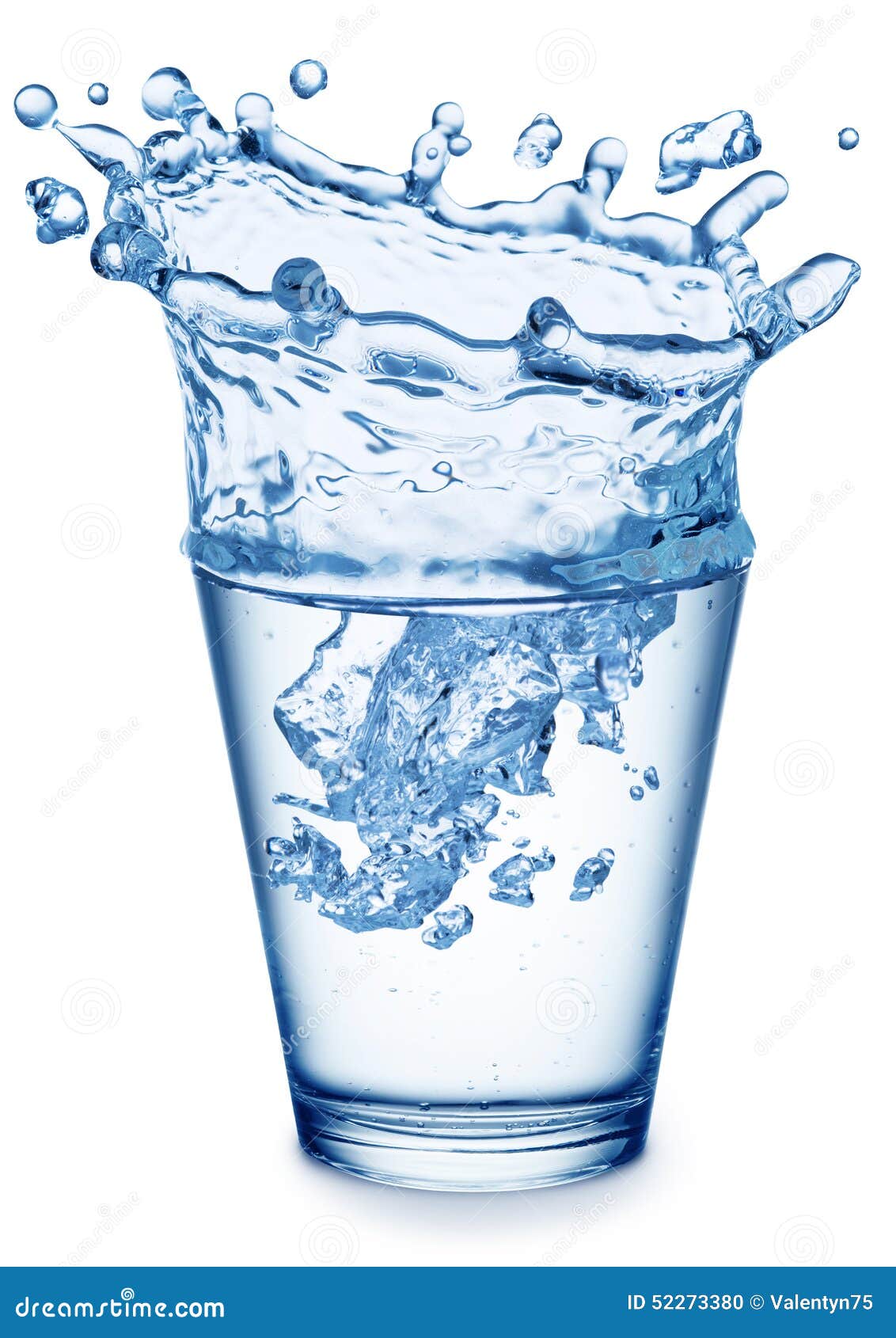 Splash of Water in the Shape of Crown in the Glass. Stock Photo Image