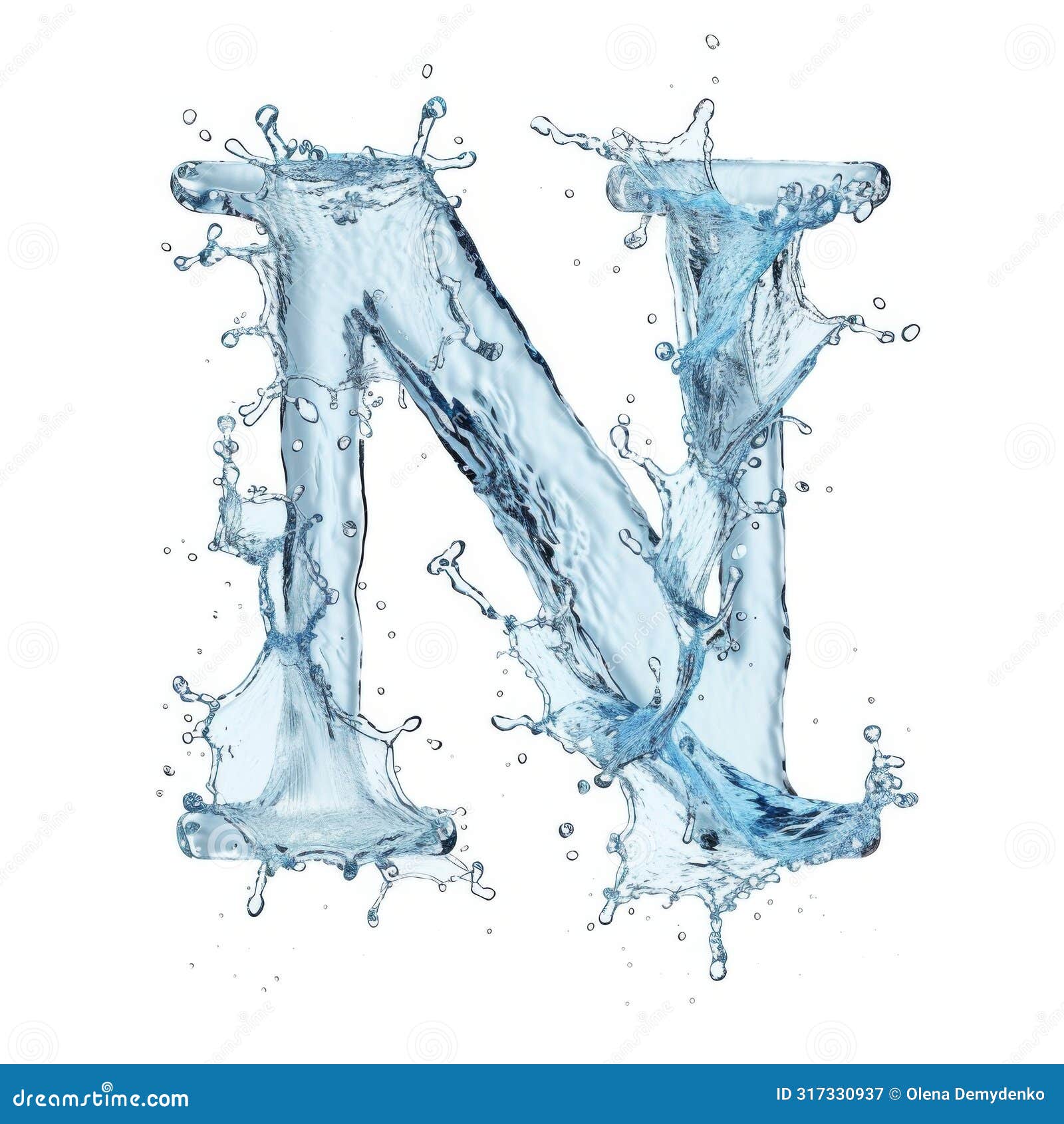 splash of water takes the  of the letter n, representing the concept of fluid typography.