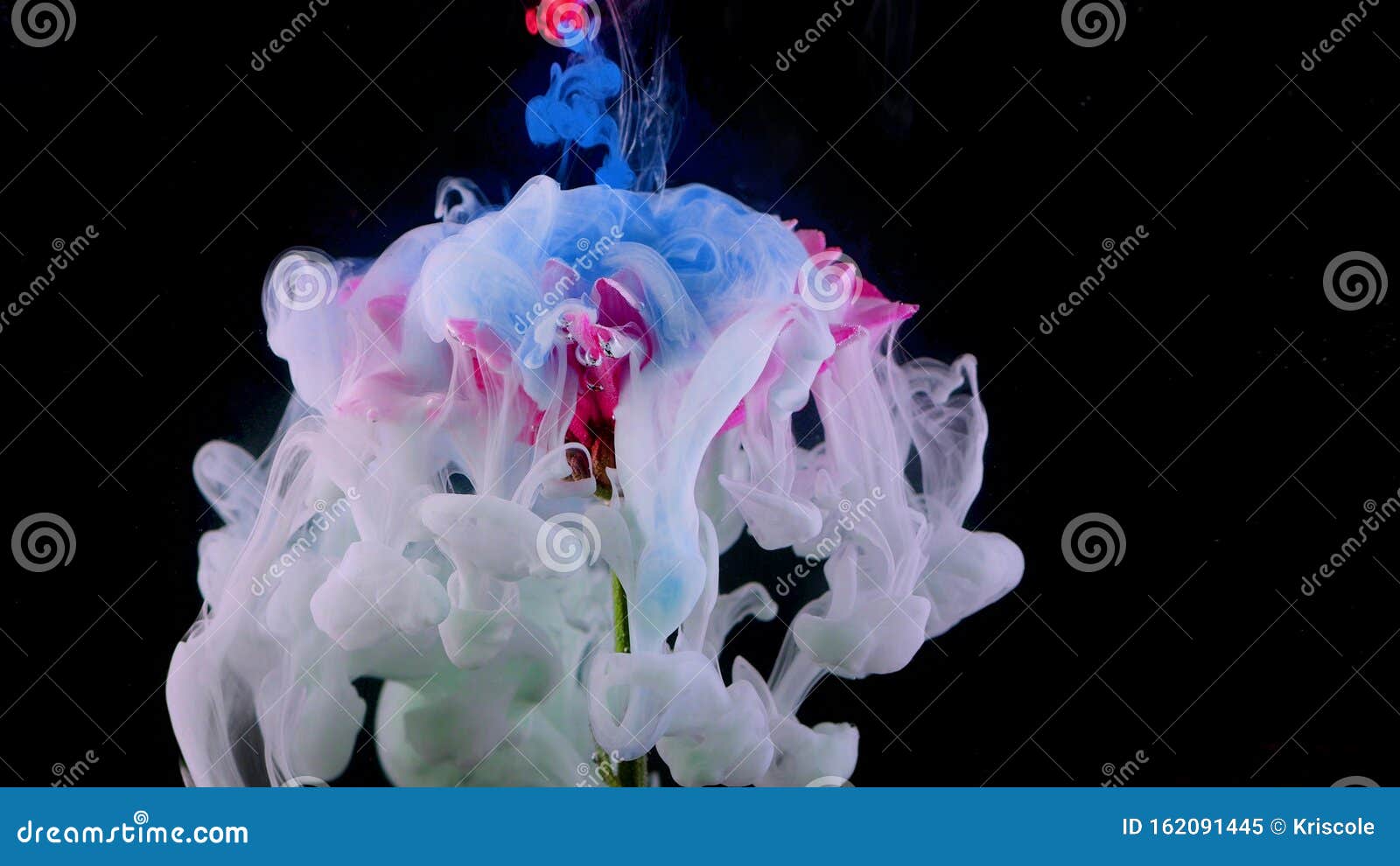 splashes of colored ink in water, bright colors