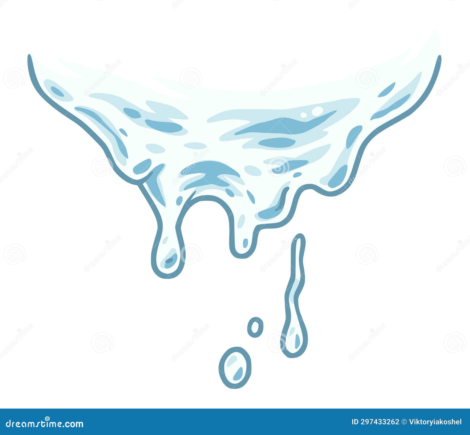 Splashes, Splattered Drops of Water the Dynamic Element of Fresh