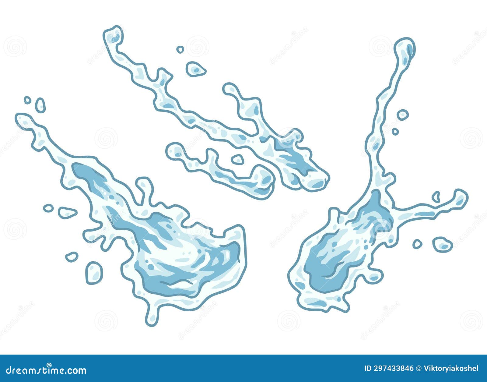 Splashes, Splattered Drops of Water the Dynamic Element of Fresh