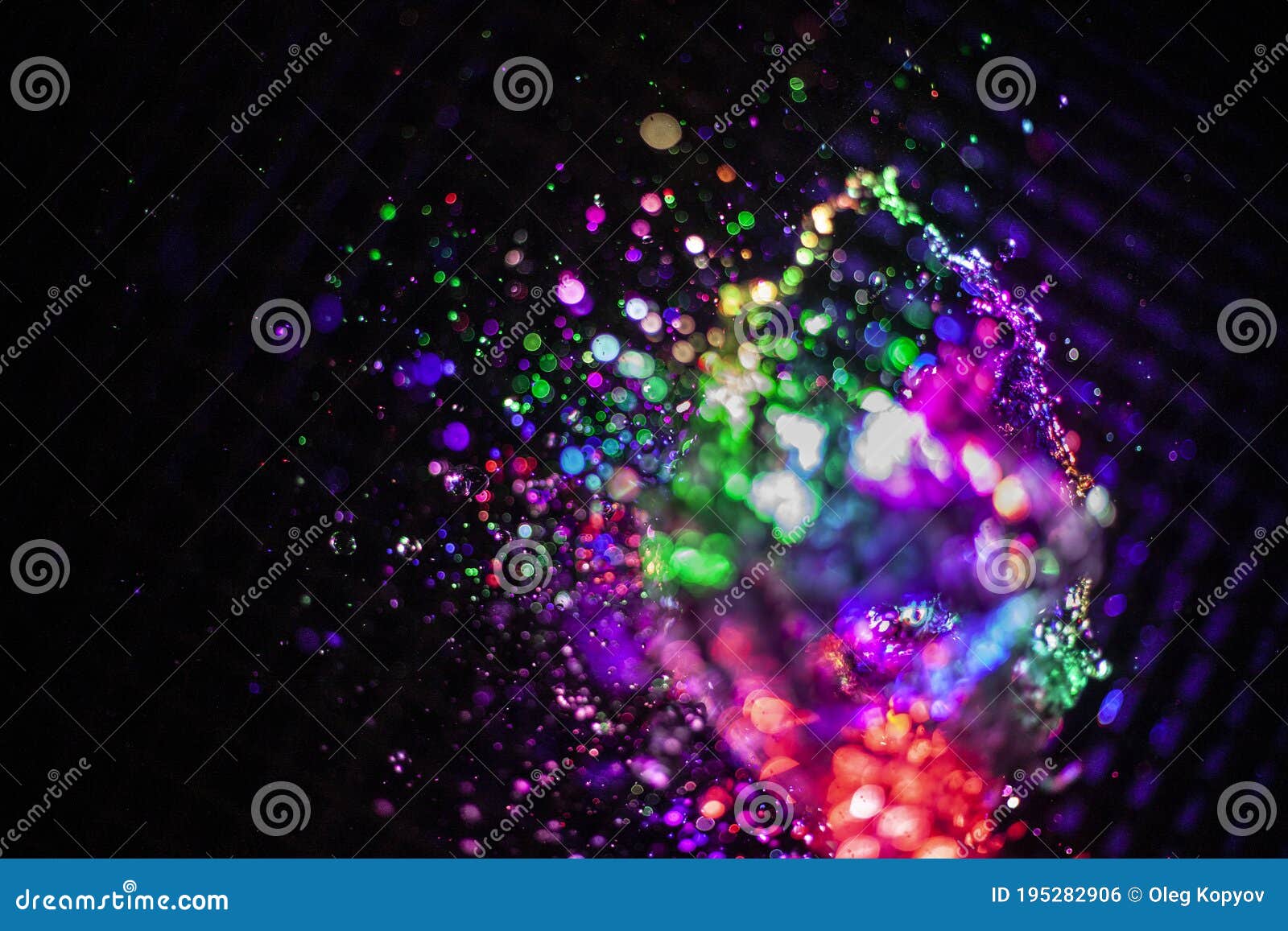 splashes of water of different colors