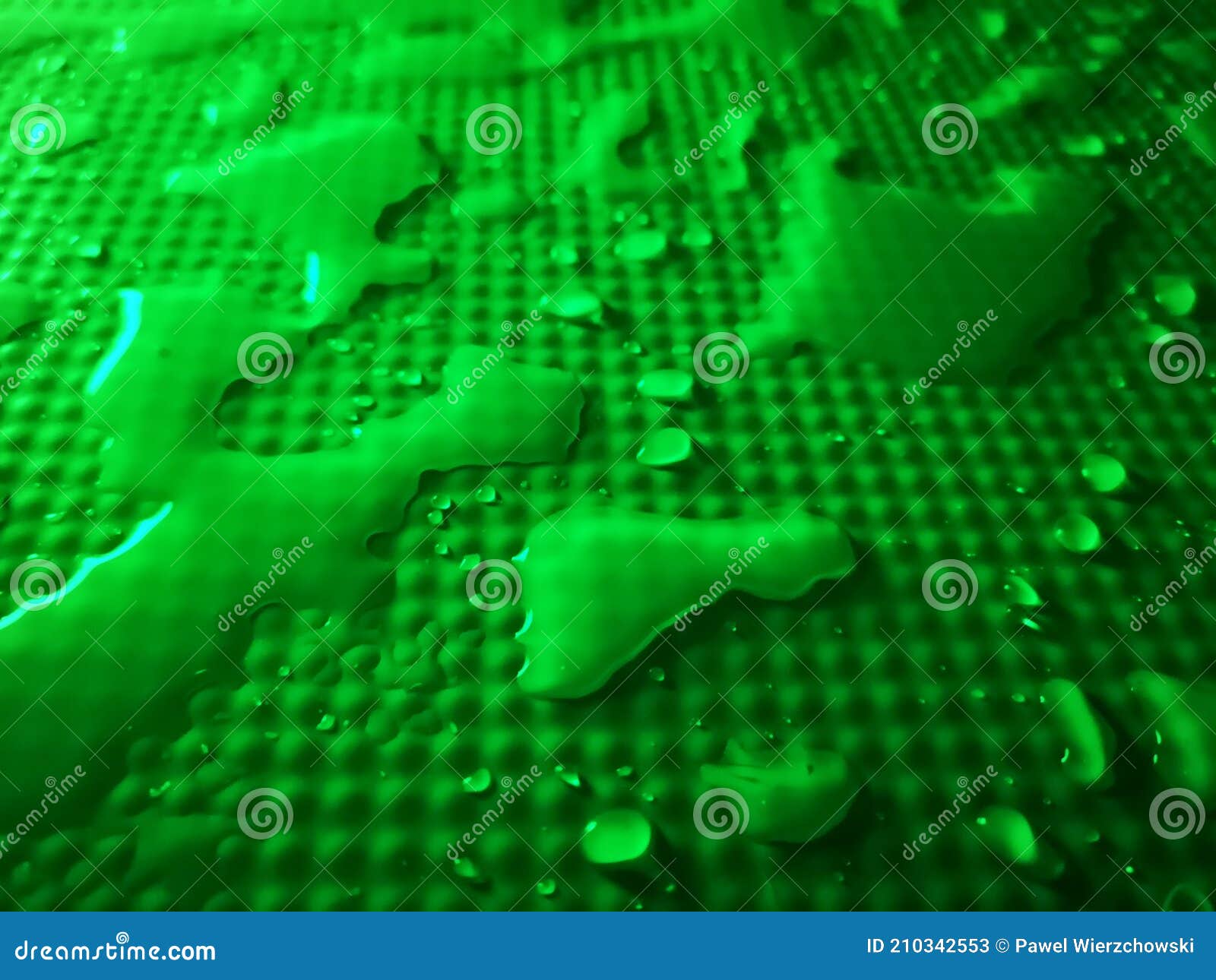 Splashes of Water on Shower Tray Highlighted in Color Stock Image