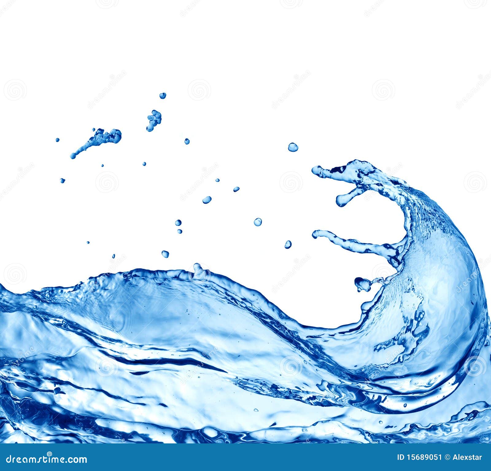 splashing blue water