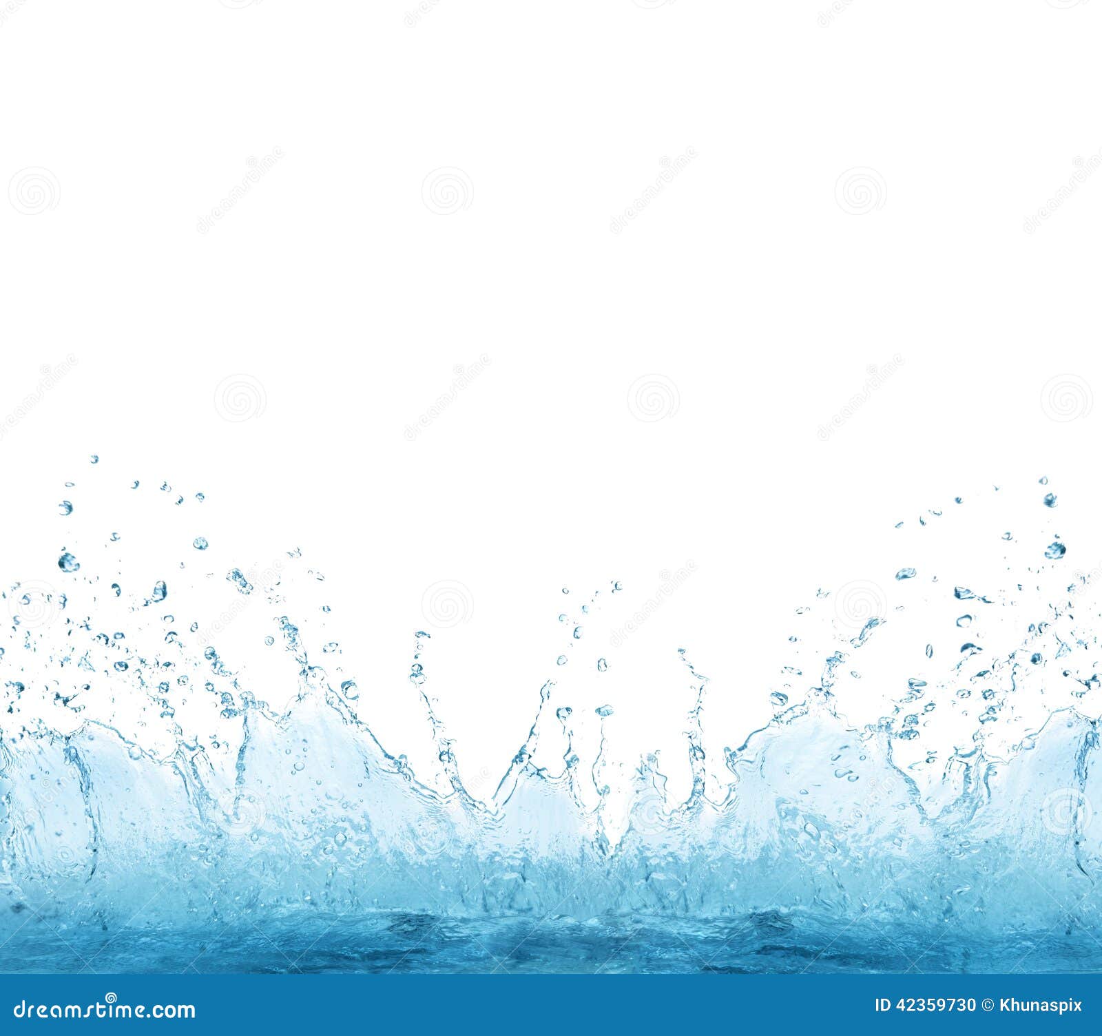 splashing clear water on white background use for refreshment an