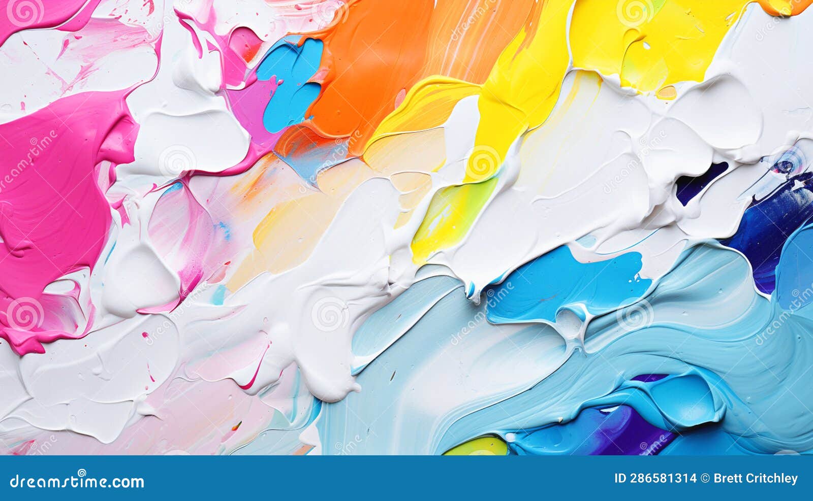 Splashing Thick Acrylic Paint Contemporary Art Stock Illustration -  Illustration of petal, cartoon: 286581314