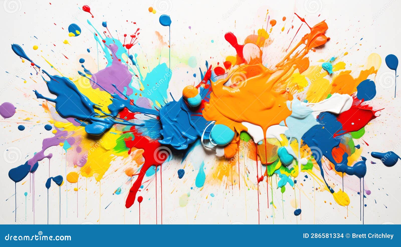 Splashing Thick Acrylic Paint Contemporary Art Stock Illustration -  Illustration of line, design: 286581334