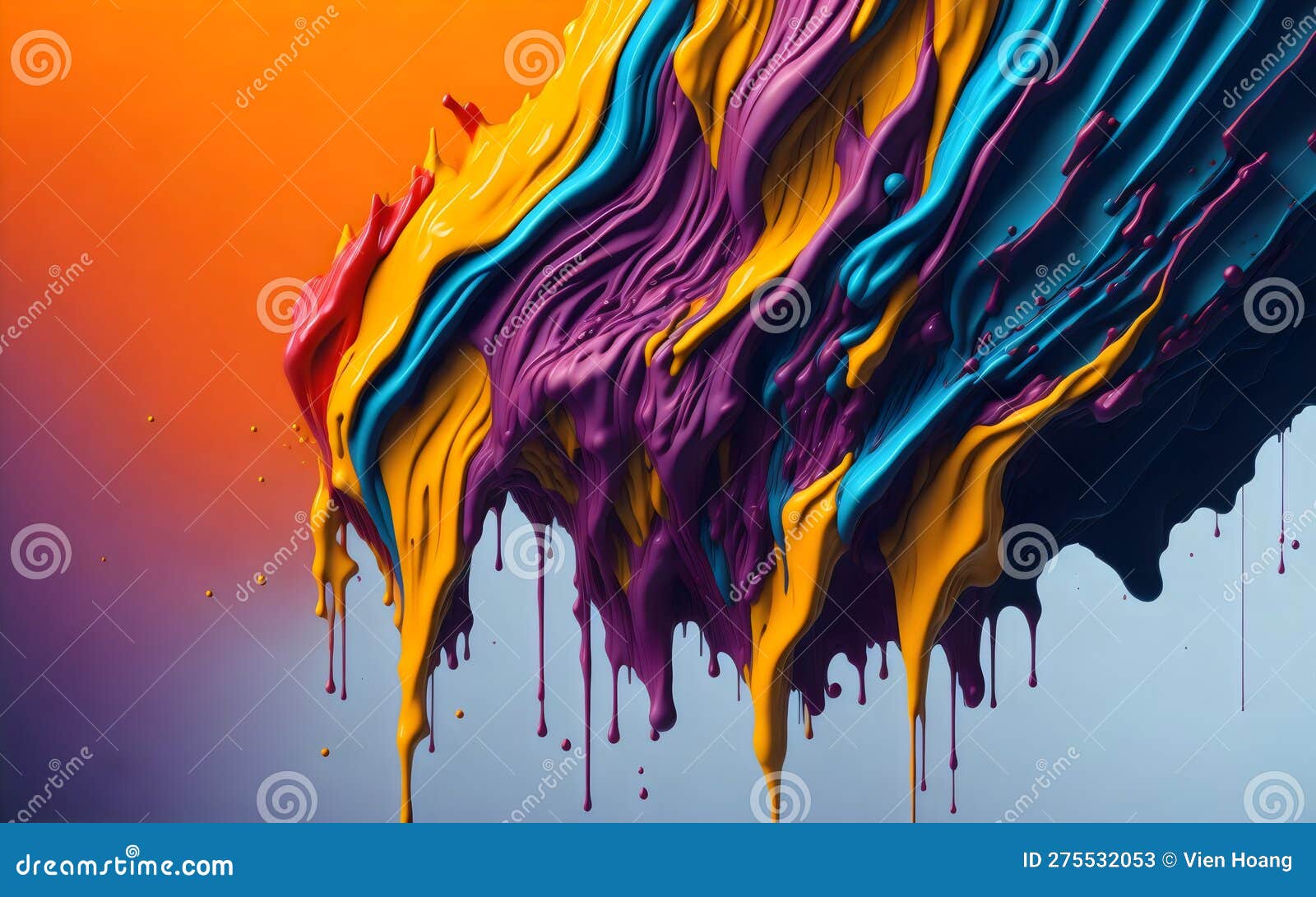 Splatter Paint Rainbow Art stock illustration. Illustration of flowing