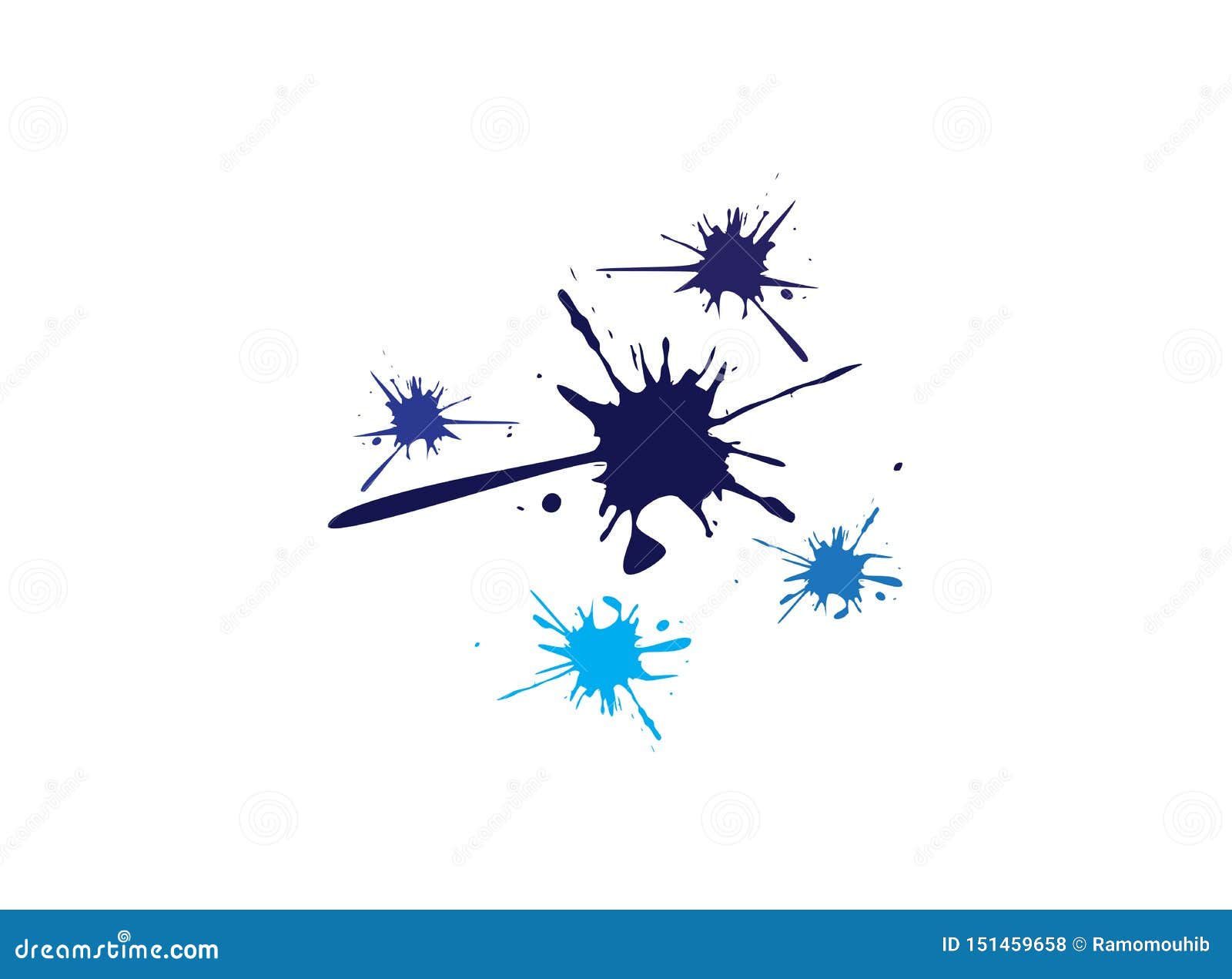 Splatter Paint Stains Design For Logo Illustration Stock Illustration