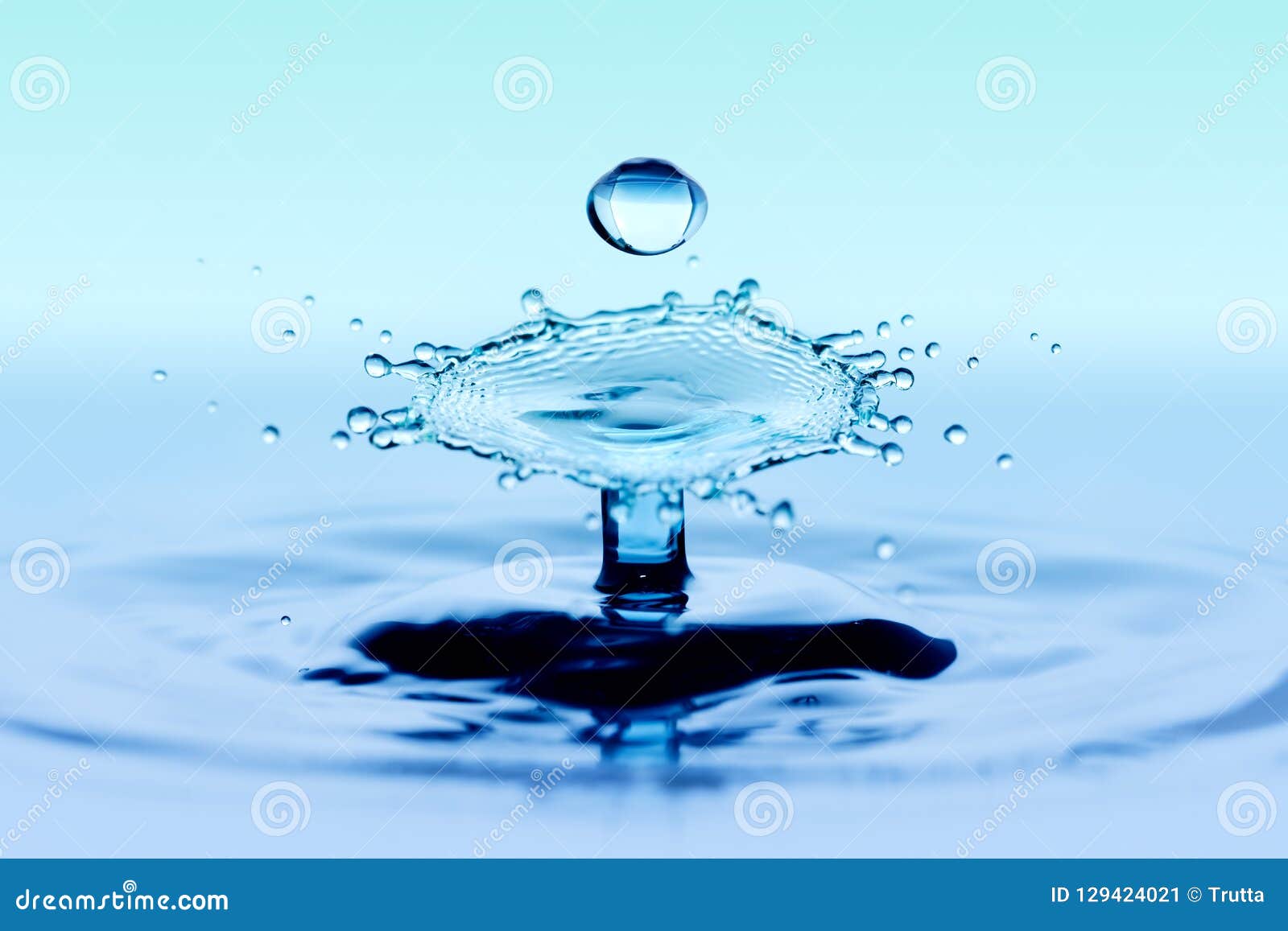 Splatter and Splash Collision Effect of Two Falling Water Drop Stock