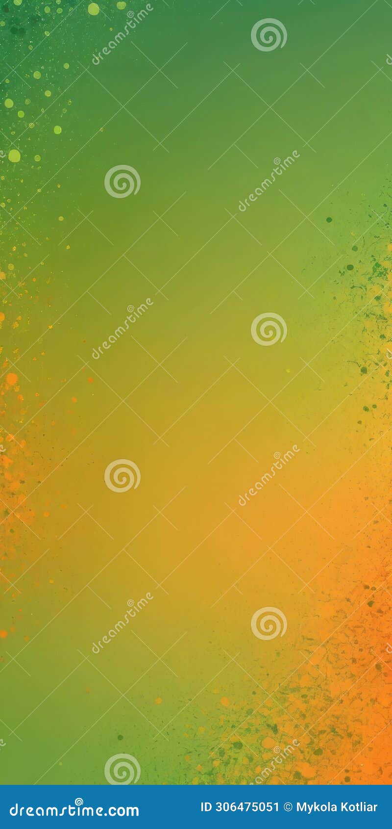 splattered s in orange and green