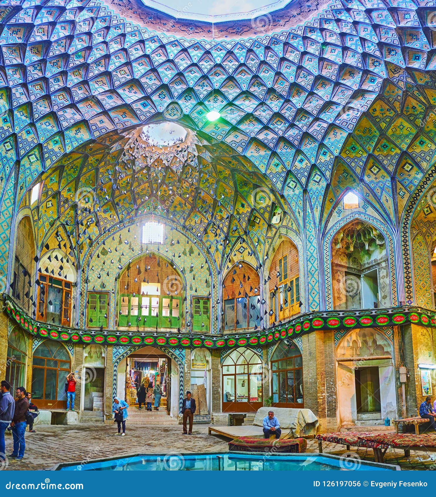 The Splendid Interior Of Grand Bazaar`s Caravanserai Kashan Ir
