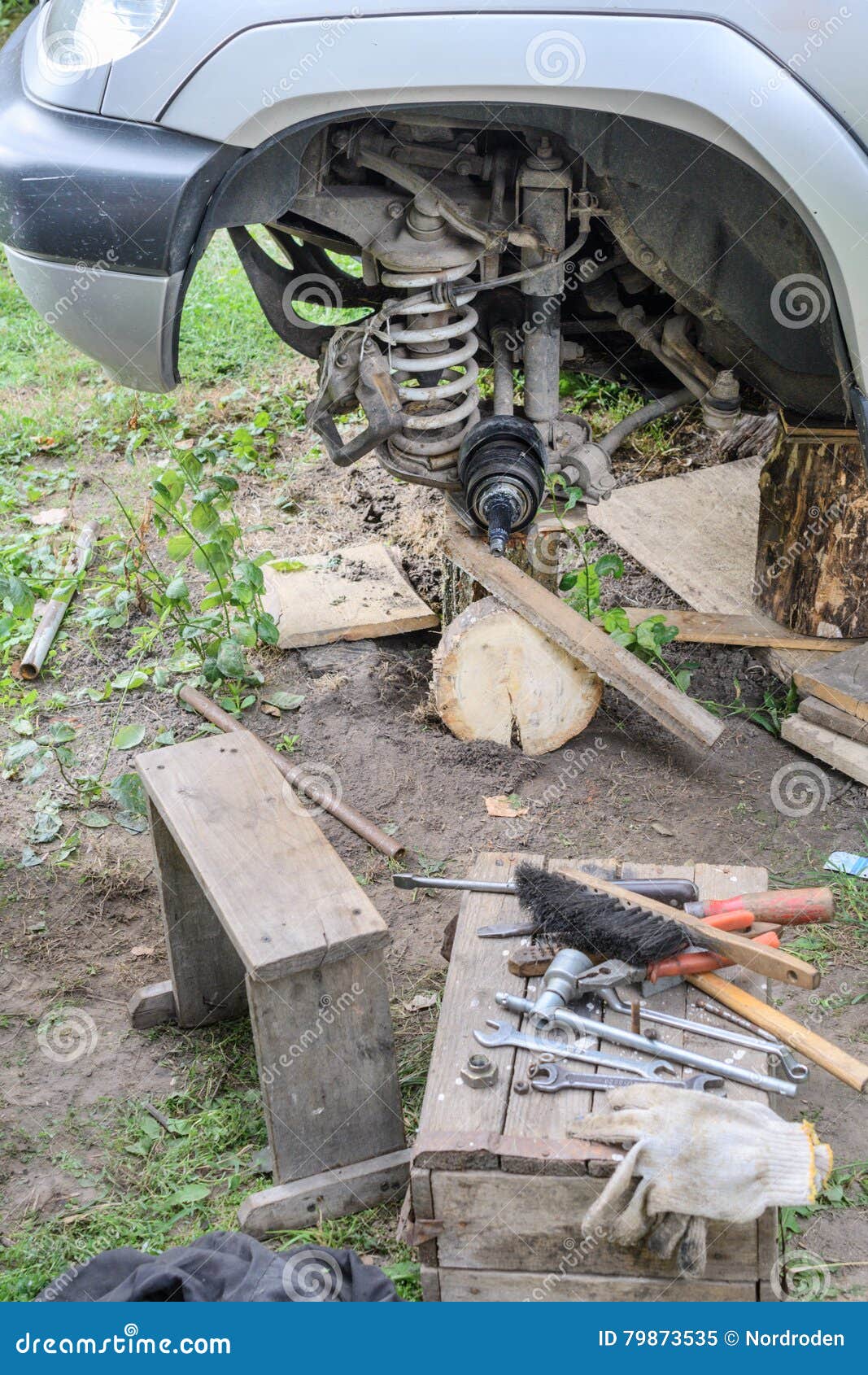 Spline Shaft of the Front Wheels the Car. Stock Image Image of metal