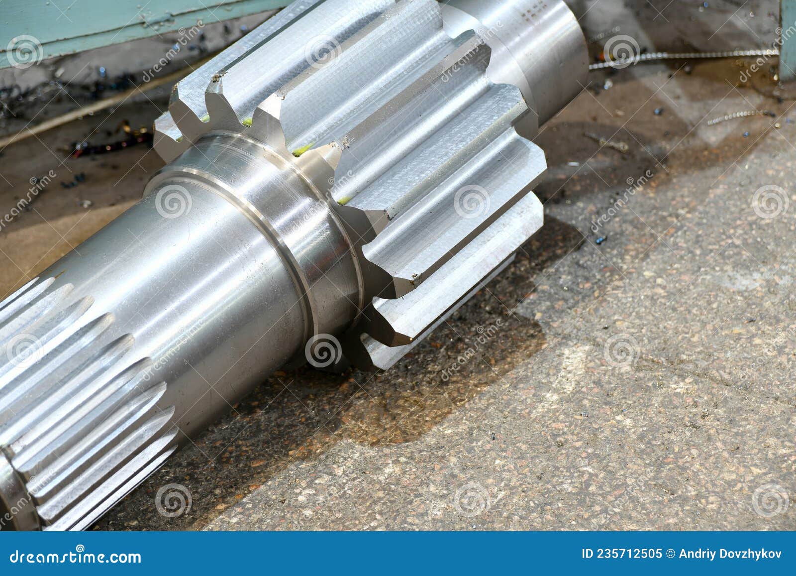 Splined Shaft Gear after Cutting a Tooth on a Gear Cutting Machine