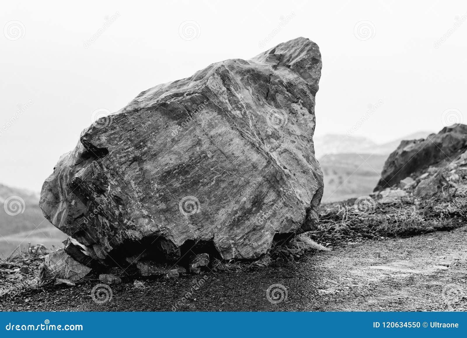 Splinter Rocks at the Edge of a Mountain Road Stock Photo - Image of ...