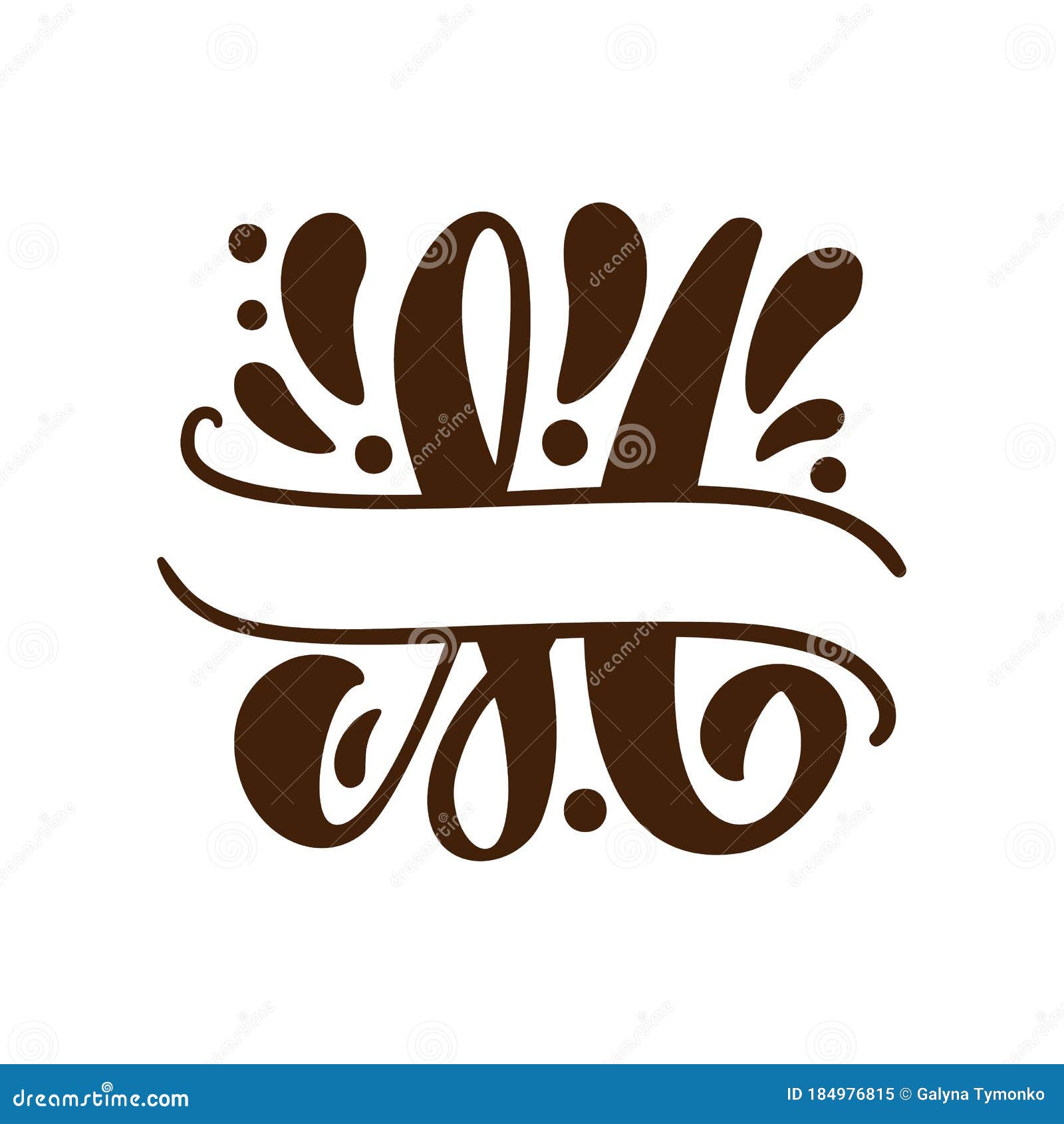 Download Split Letters M Name Vector Hand Drawn Calligraphic Floral Monogram Or Logo. Uppercase Hand ...