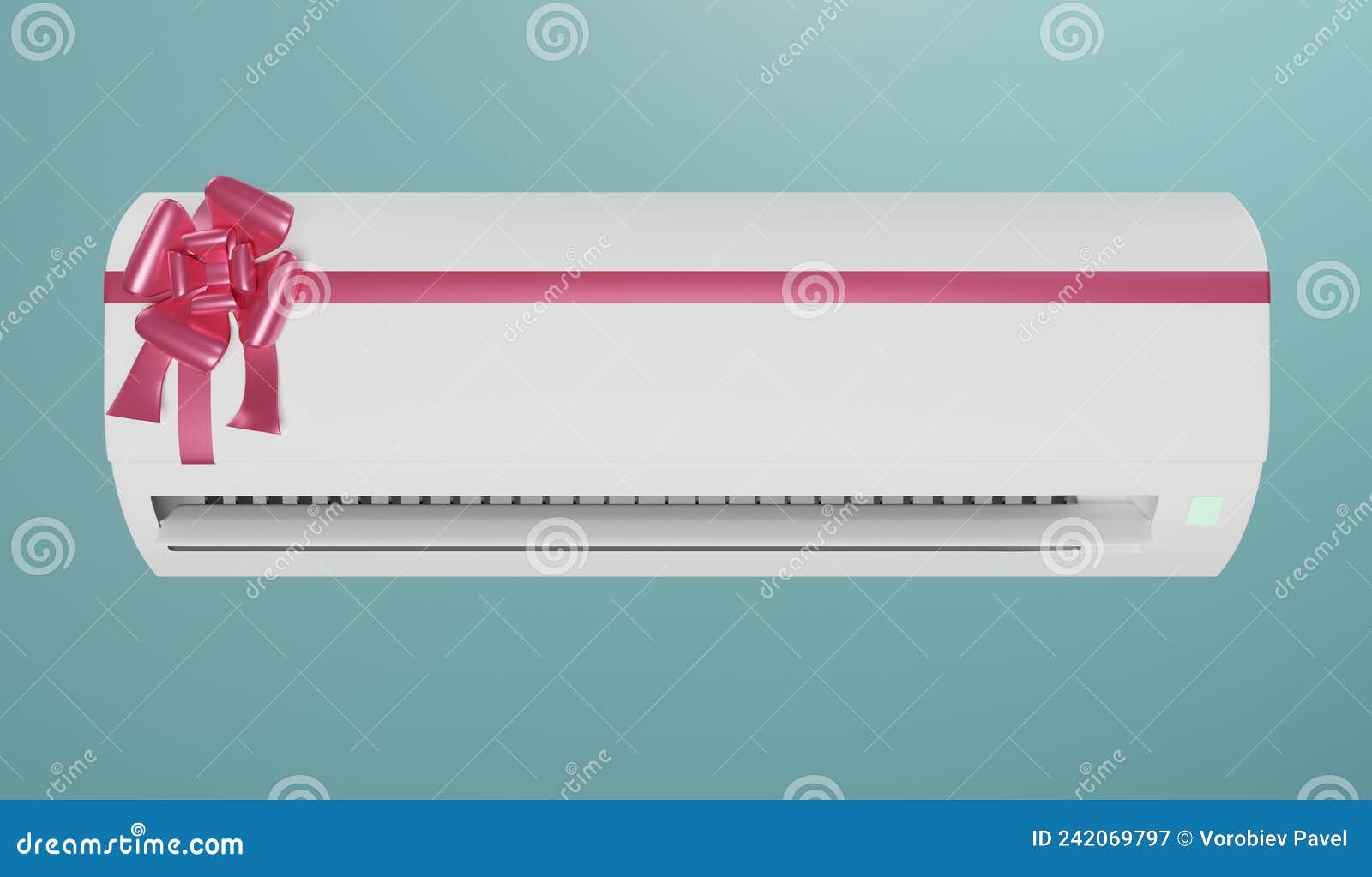 Split Air Conditioner Gift.3d Render Stock Illustration Illustration of green, compressor