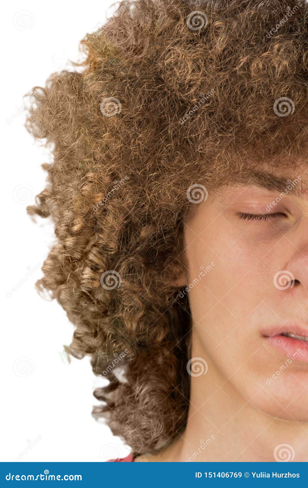 Splited In Half Cropped Portrait Of A Young Curly European Man With Long Curly Hair And Closed Eyes Close Up Very Lush Male Hair Stock Image Image Of Attitude Detail Splited In Half Cropped Portrait Of A Young Curly European Man With Long Curly Hair And Closed Eyes Close Up Very Lush Male Hair Stock Image Image Of Attitude Detail