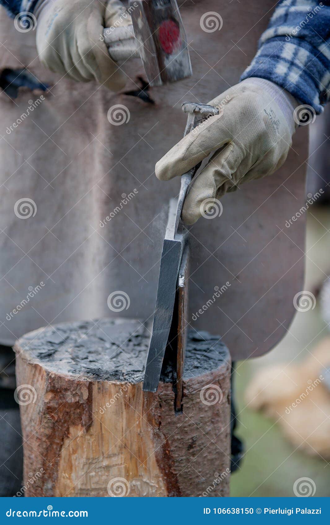 Splits stone stock photo. Image of chisel, manual, stone 106638150