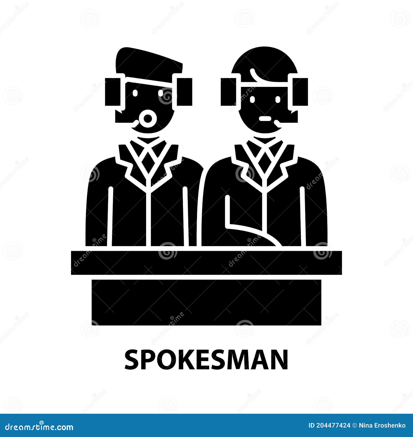 Spokesman Icon, Black Vector Sign with Editable Strokes, Concept ...