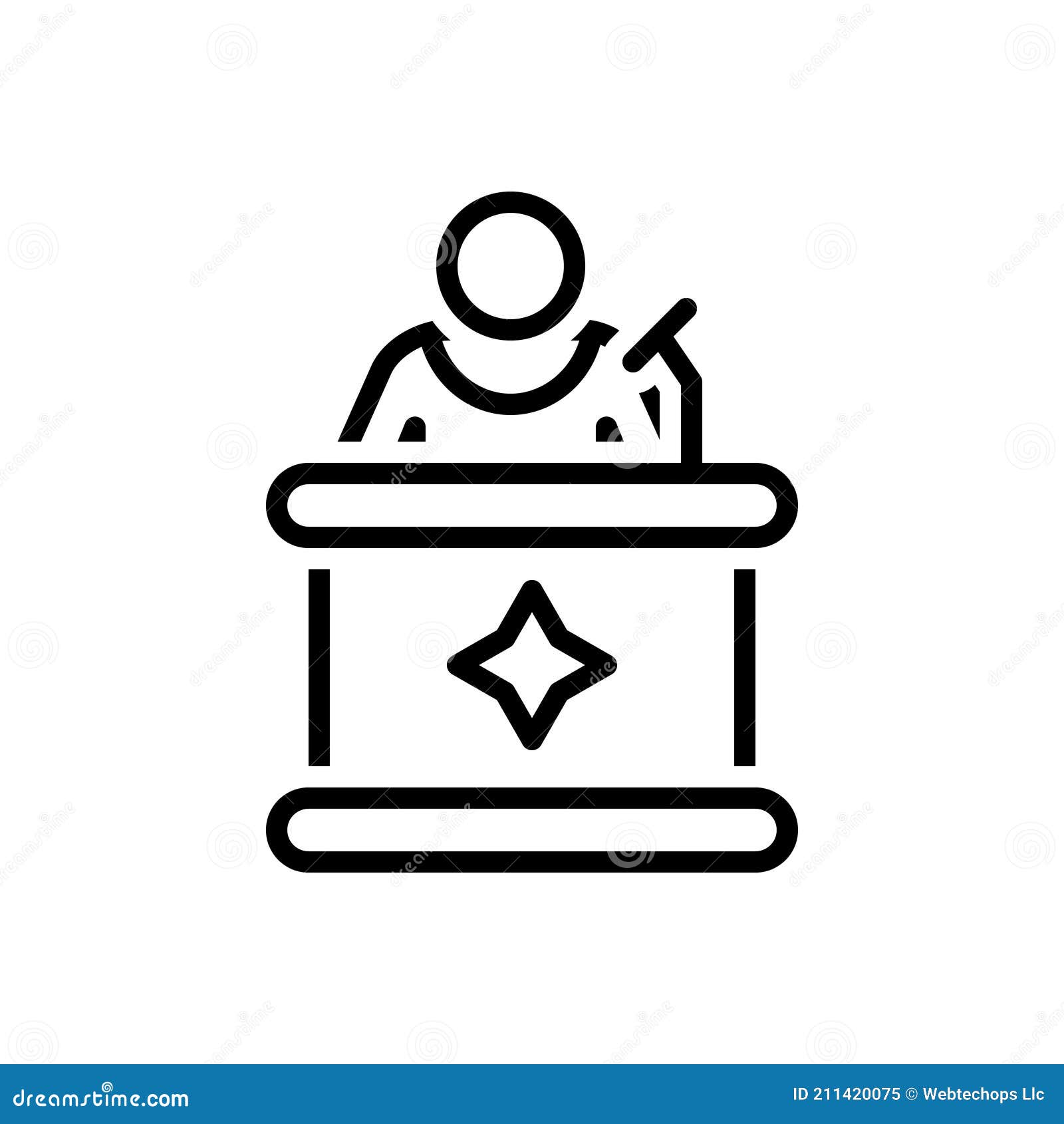 black line icon for spokesman, lecturer and speaker