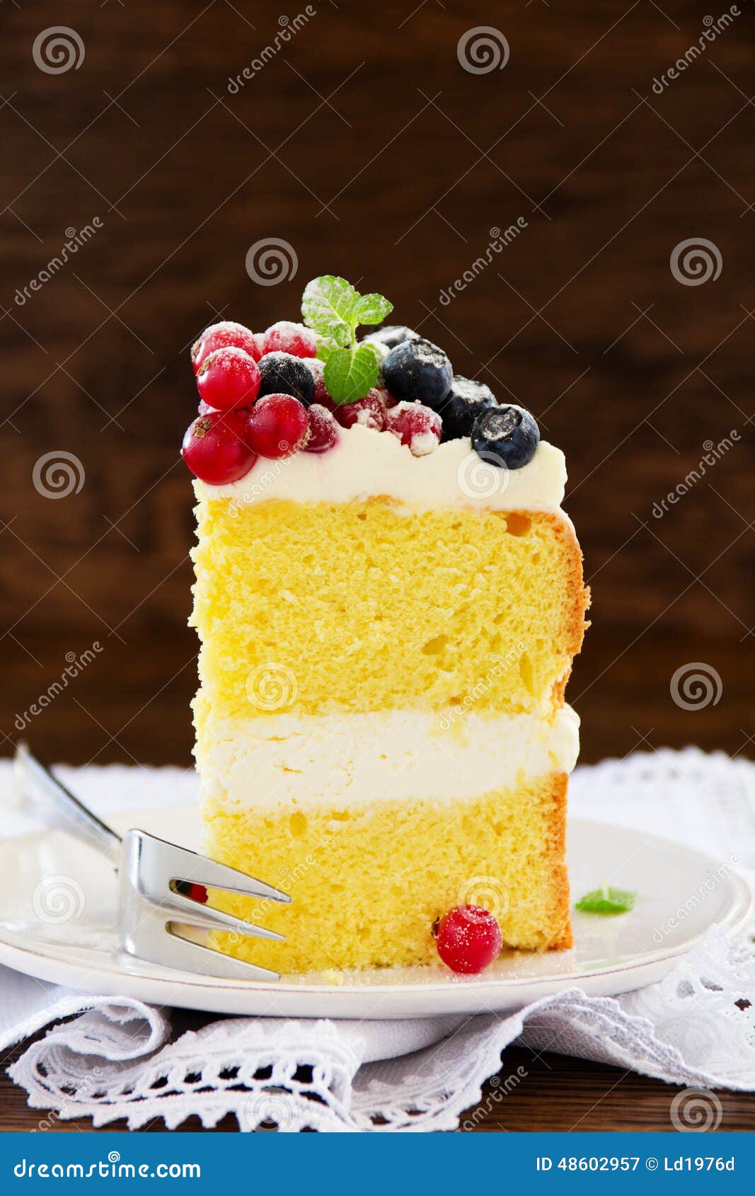 Sponge Cake with Whipped Cream Stock Image Image of drink, gourmet