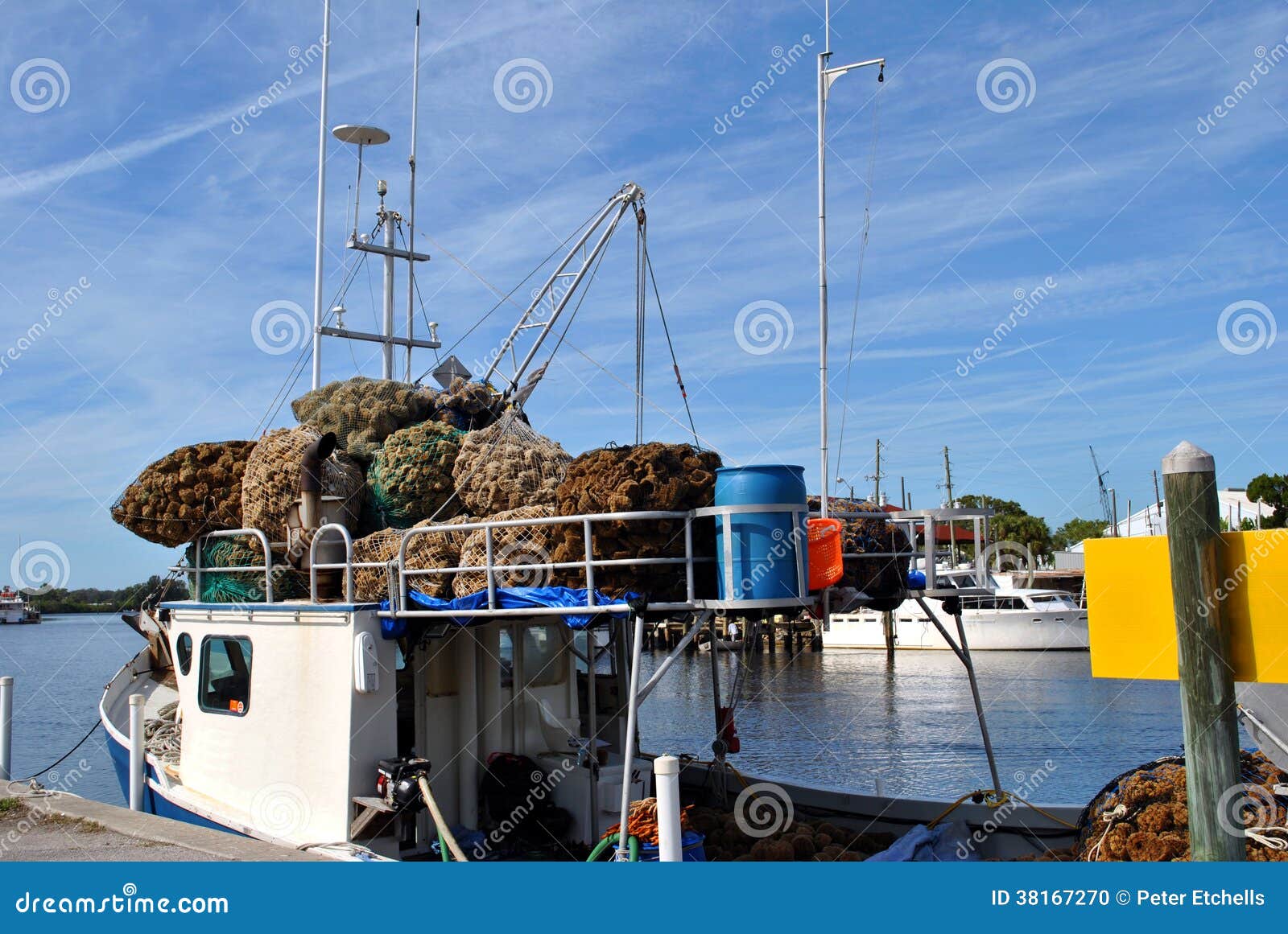 Sponge diving boat stock photo. Image of pinellas, harvesting 38167270