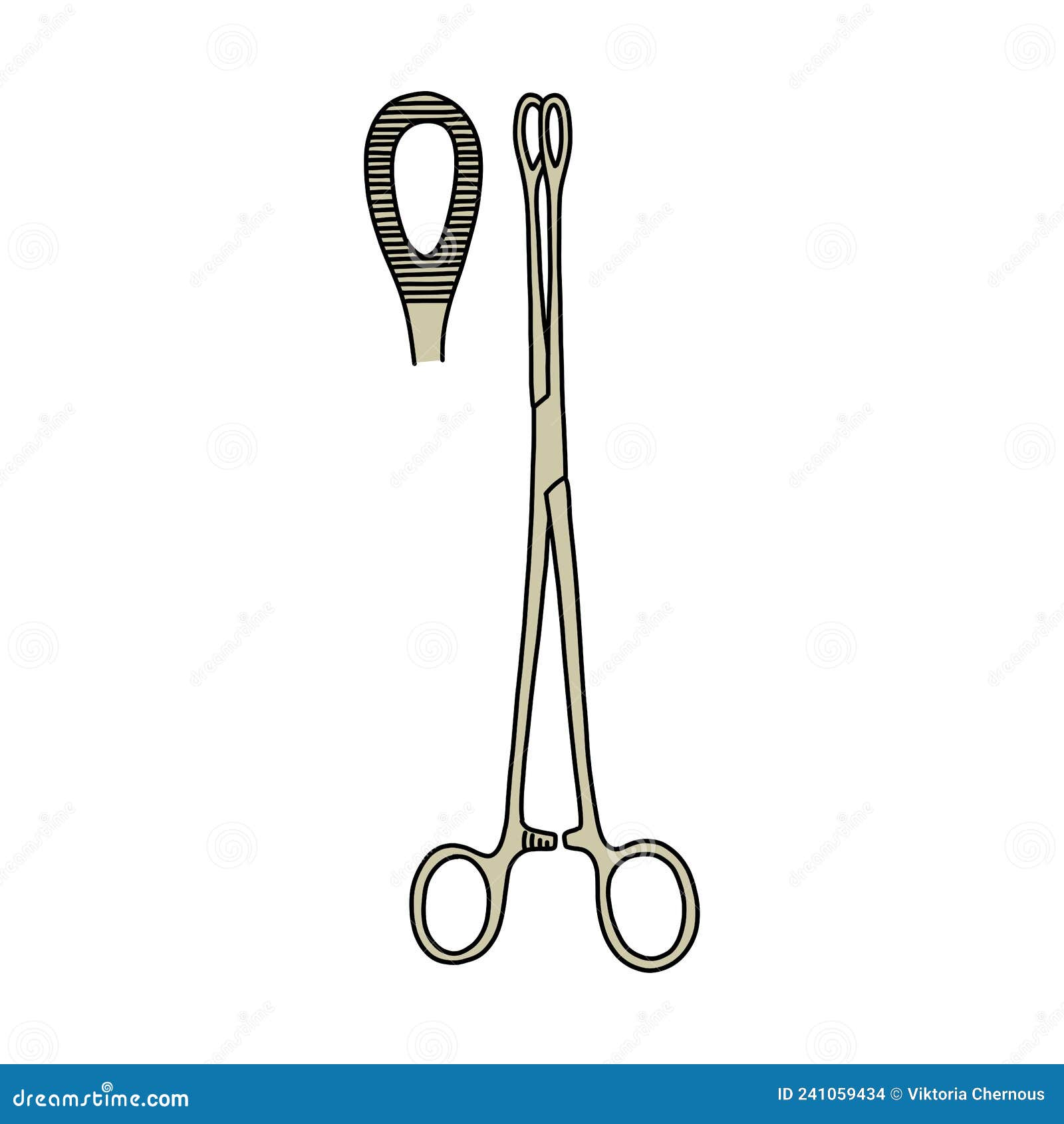 Sponge Forceps Doodle Icon, Vector Color Line Illustration Stock Vector Illustration of notch