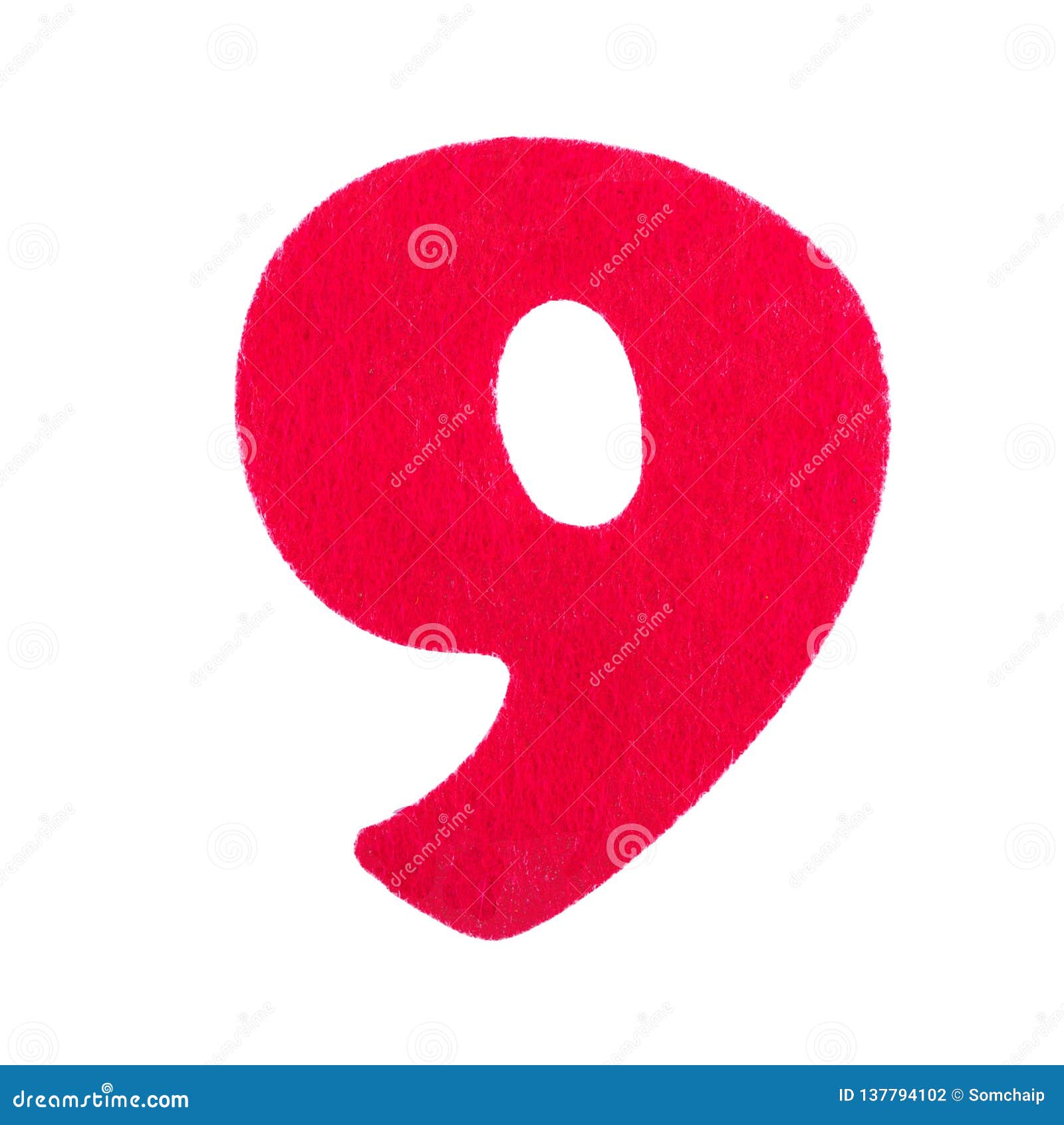 sponge number nine of red font  on white background